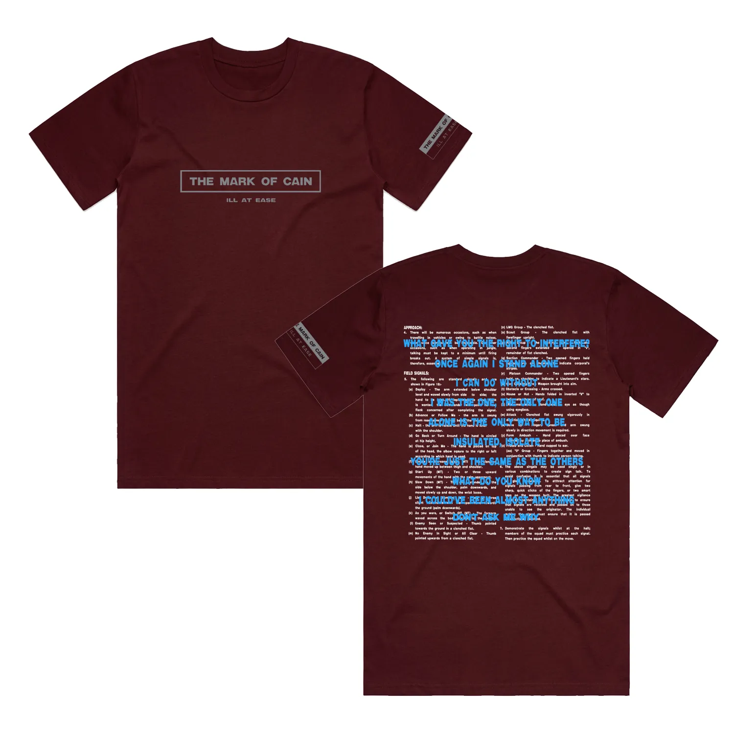 Ill At Ease T-Shirt (Burgundy)