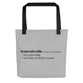 Inconceivable Definition Tote Bag