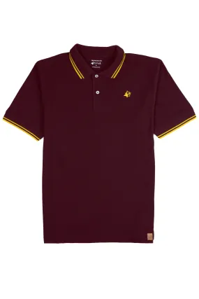 IVAR® Dark Maroon with Gold Rib Polo