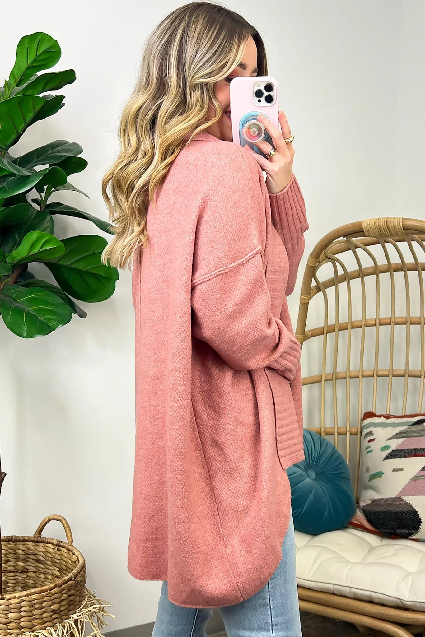 Jolene Reverse Stitch Knit Cardigan - FINAL SALE