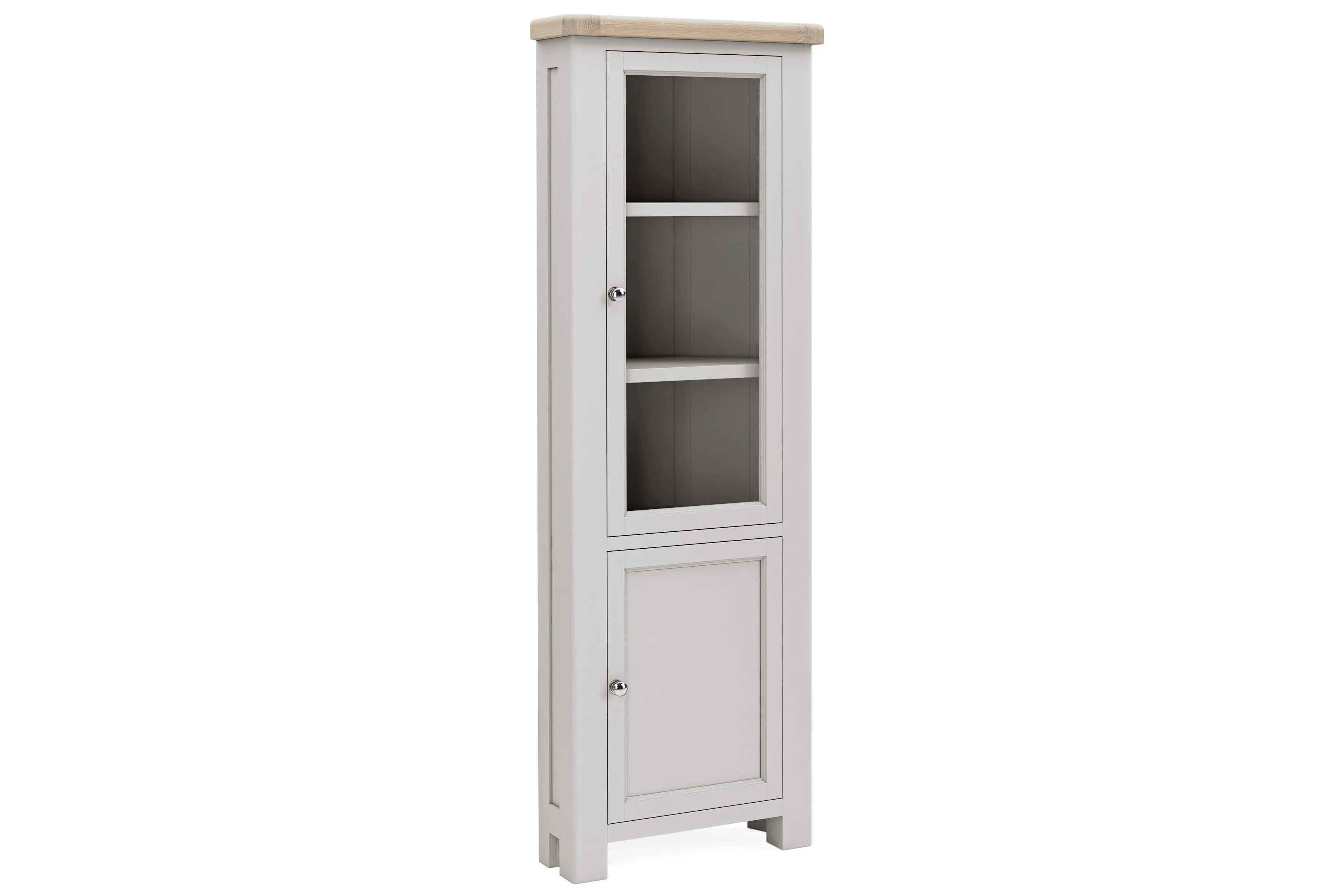 Kilronan - Grey And Oak Corner Display Cabinet