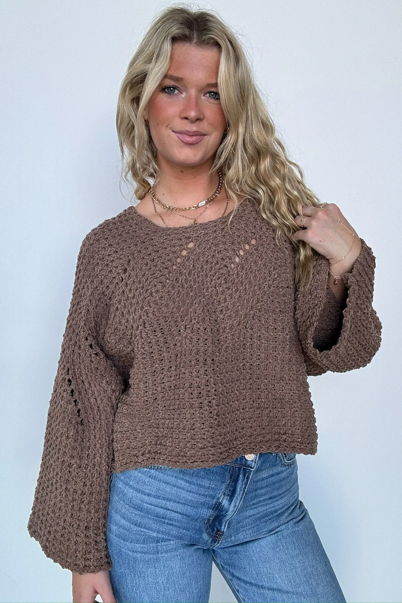 Lauren Round Neck Chenille Knit Sweater - FINAL SALE