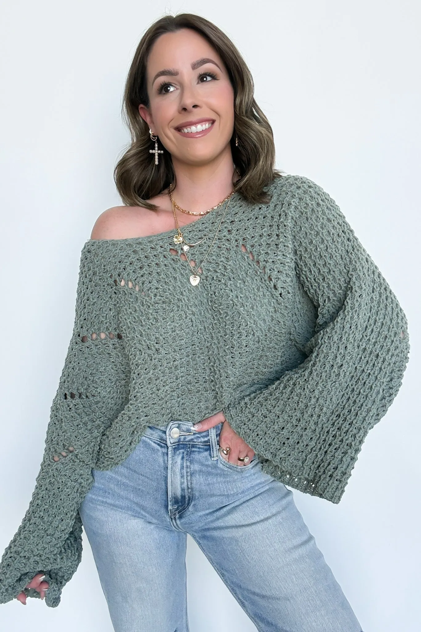 Lauren Round Neck Chenille Knit Sweater - FINAL SALE