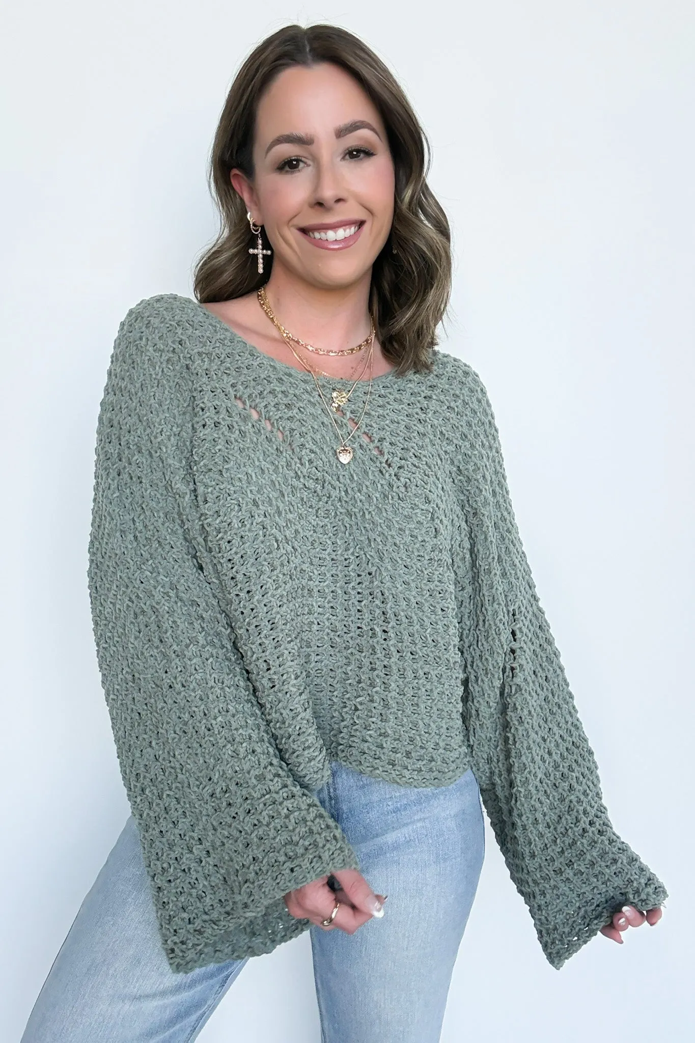 Lauren Round Neck Chenille Knit Sweater - FINAL SALE