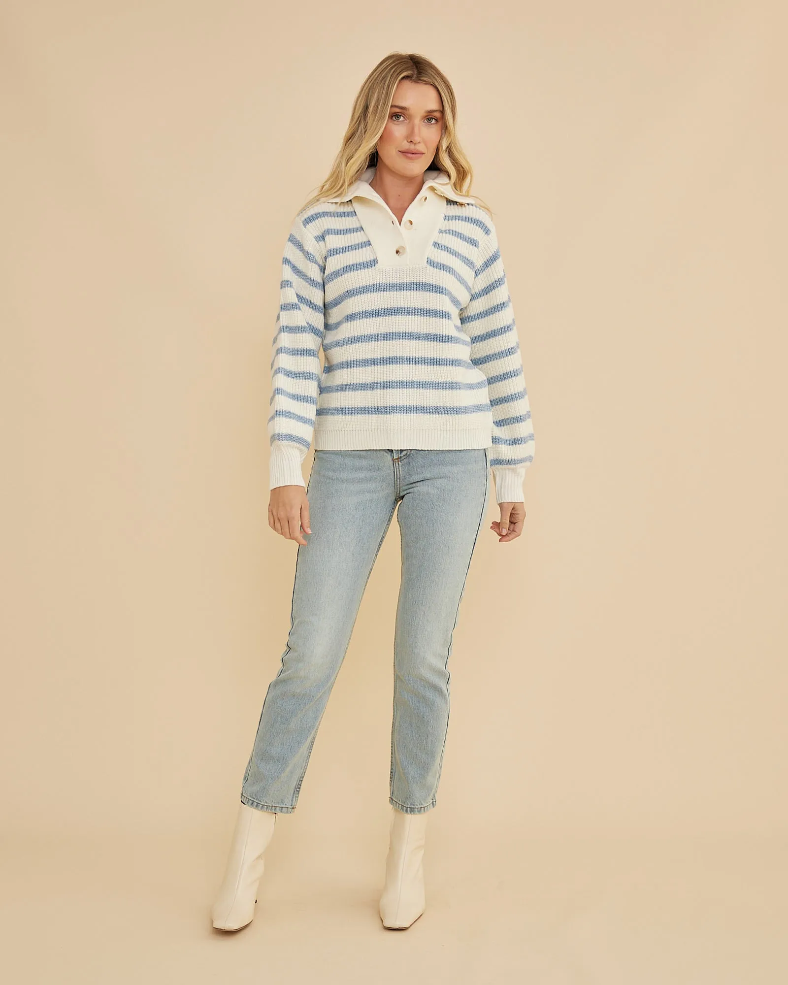 Lina Striped Knit - Sky