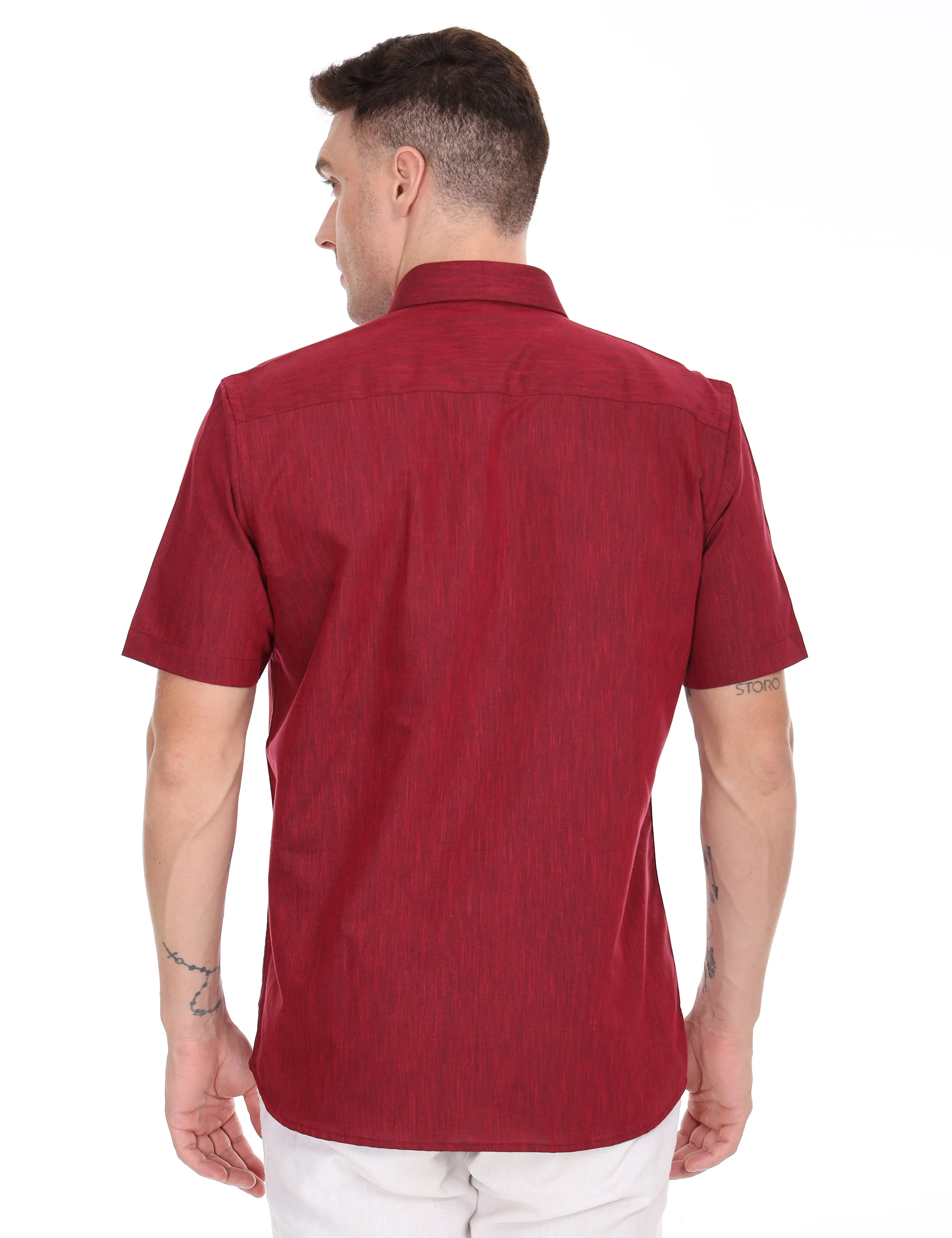 Linseed Cotton Colour Shirt Half Sleeve - 17010