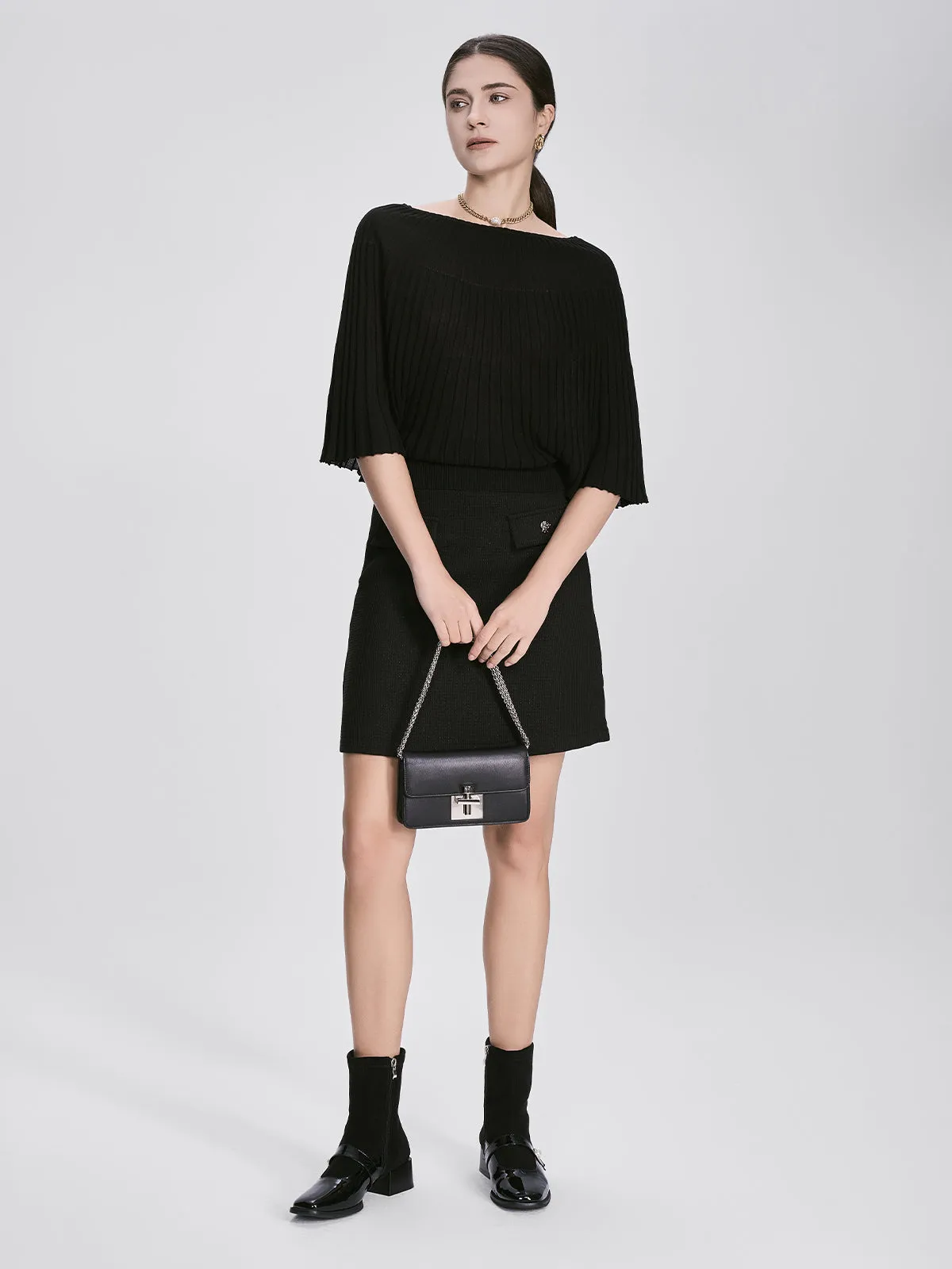 Loose Batwing Sleeves Knit Sweater