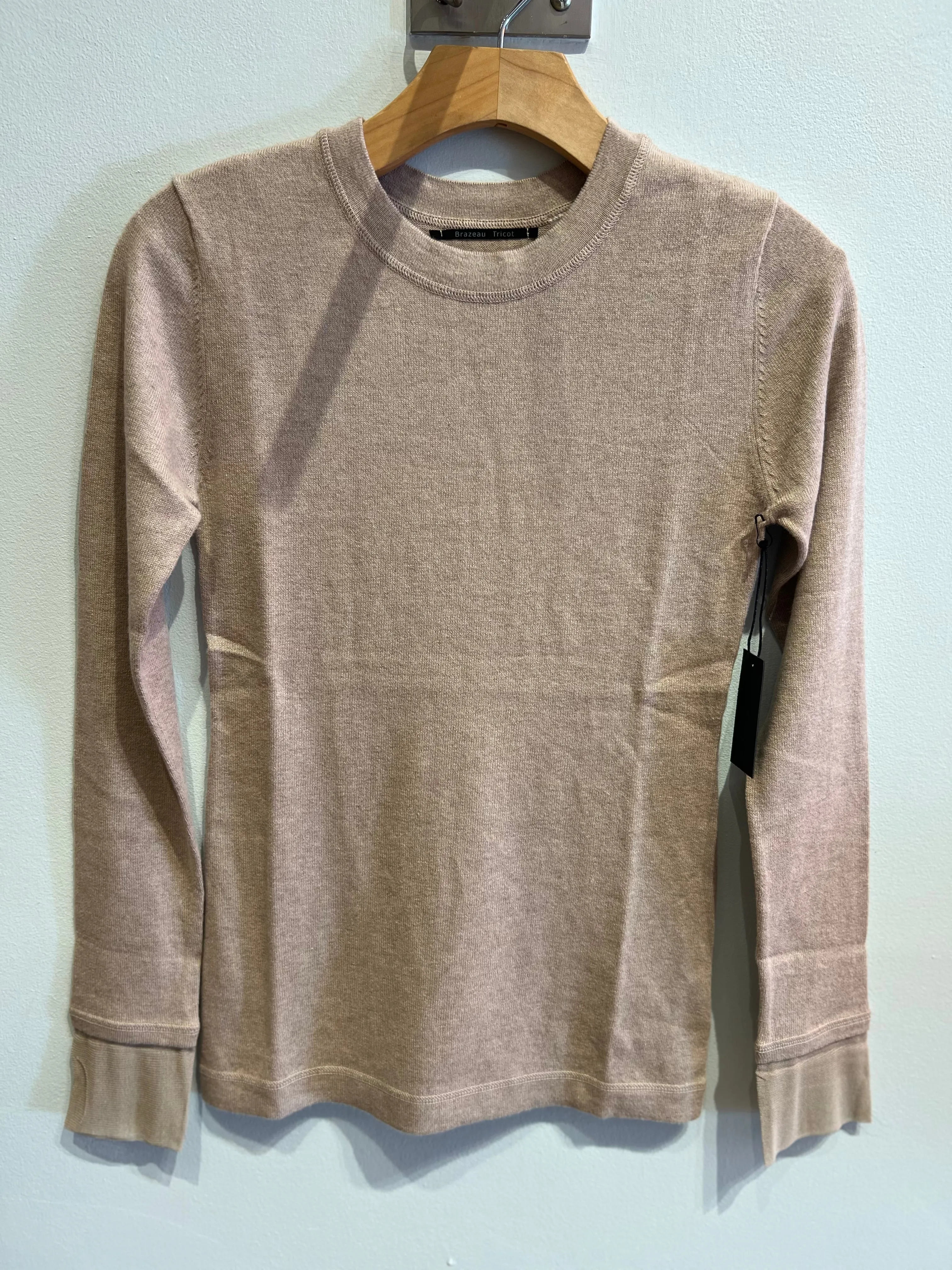 L/S Cotton Cashmere shirt in Toast