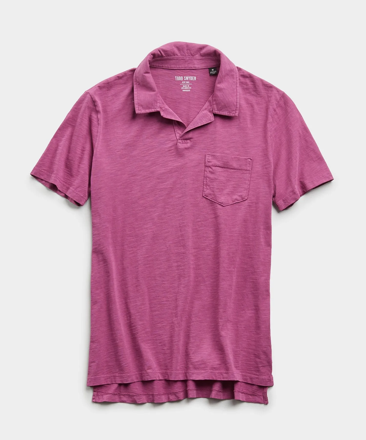 Made in L.A. Slub Jersey Montauk Polo in Magenta Mist