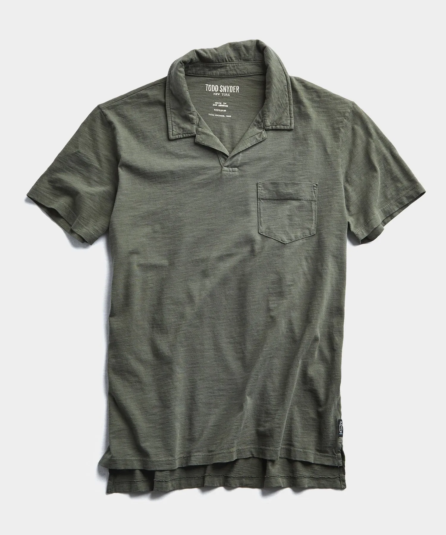 Made in L.A. Slub Jersey Montauk Polo in Olive