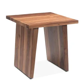 Madrid Modern Natural Teak Wood Side Table