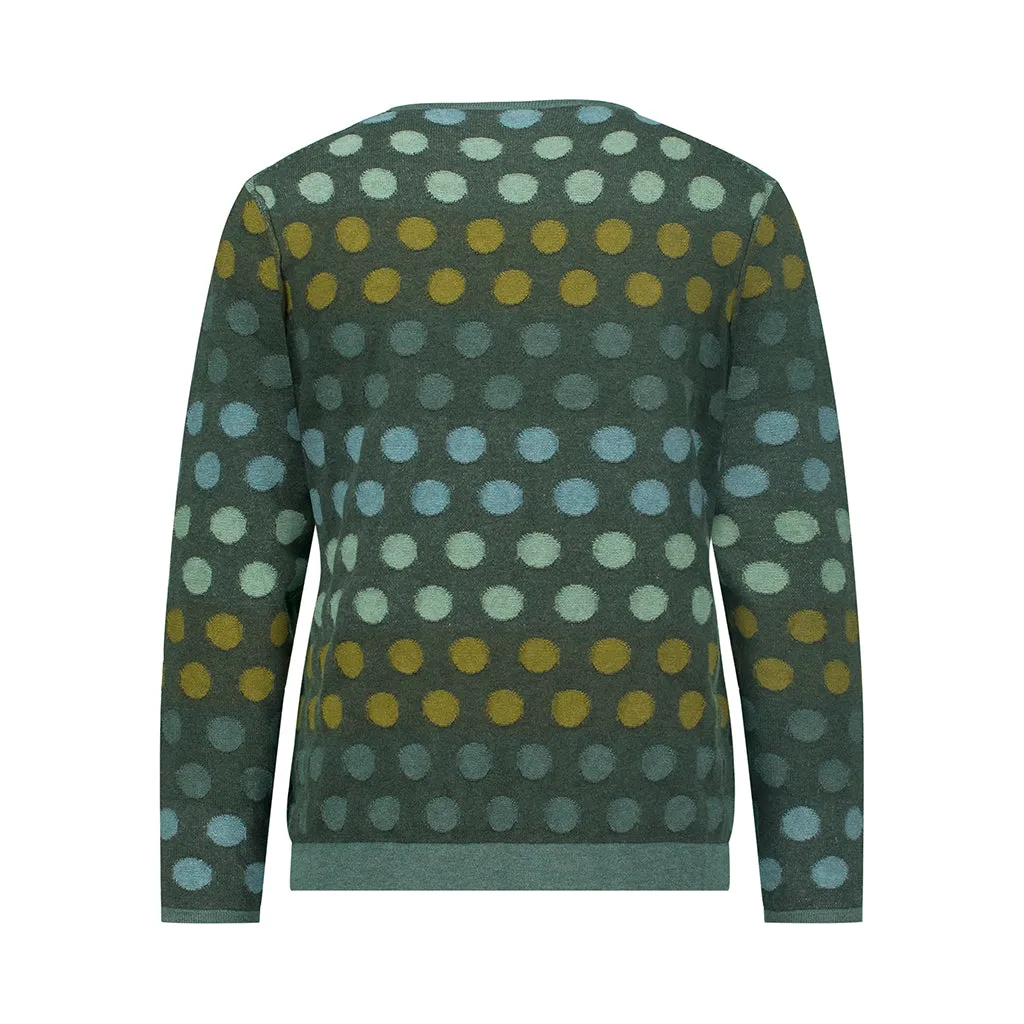 Mansted - Polka Eco Spot Crew Dark Green | 38