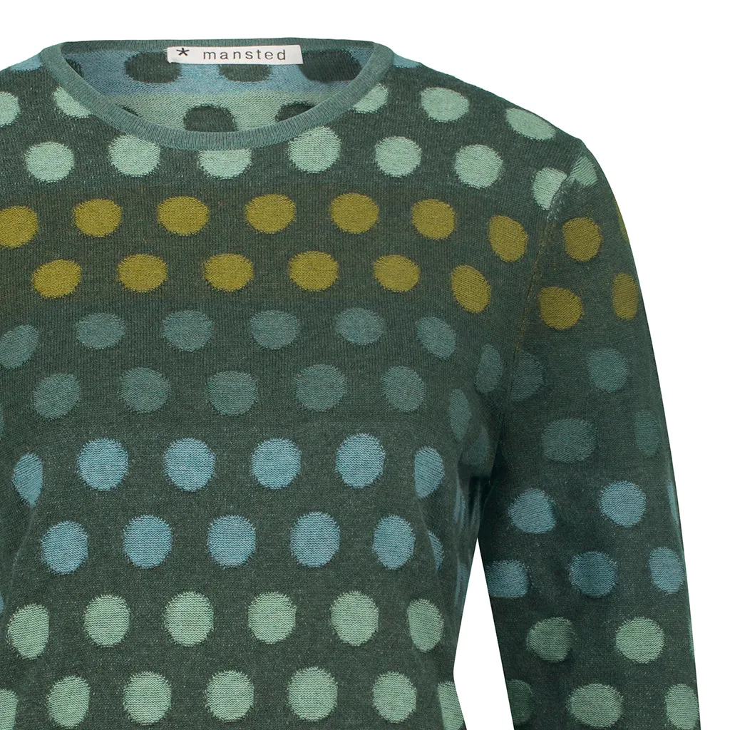 Mansted - Polka Eco Spot Crew Dark Green | 38