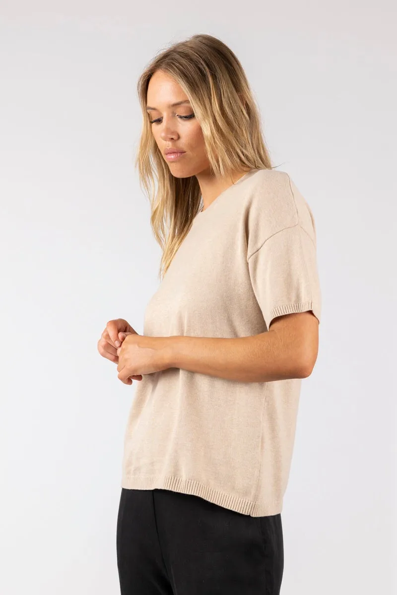 Marlow - Edit Knit Tee - Alabaster