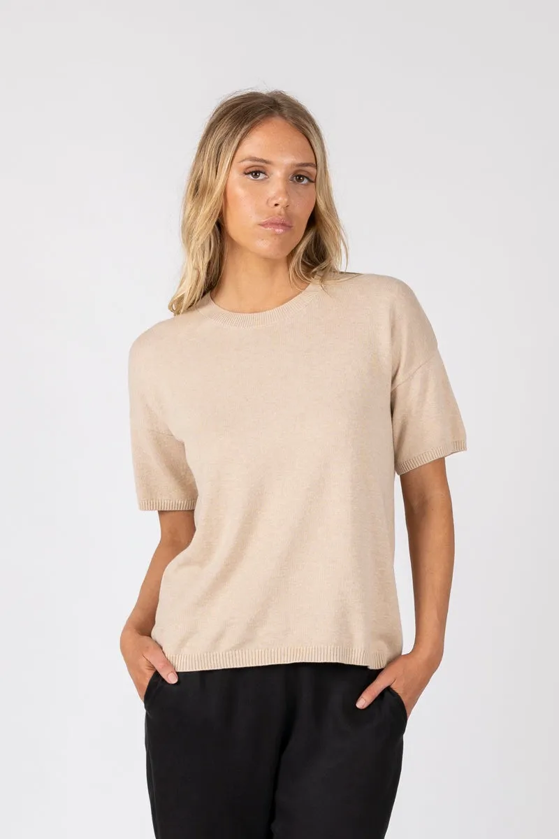 Marlow - Edit Knit Tee - Alabaster