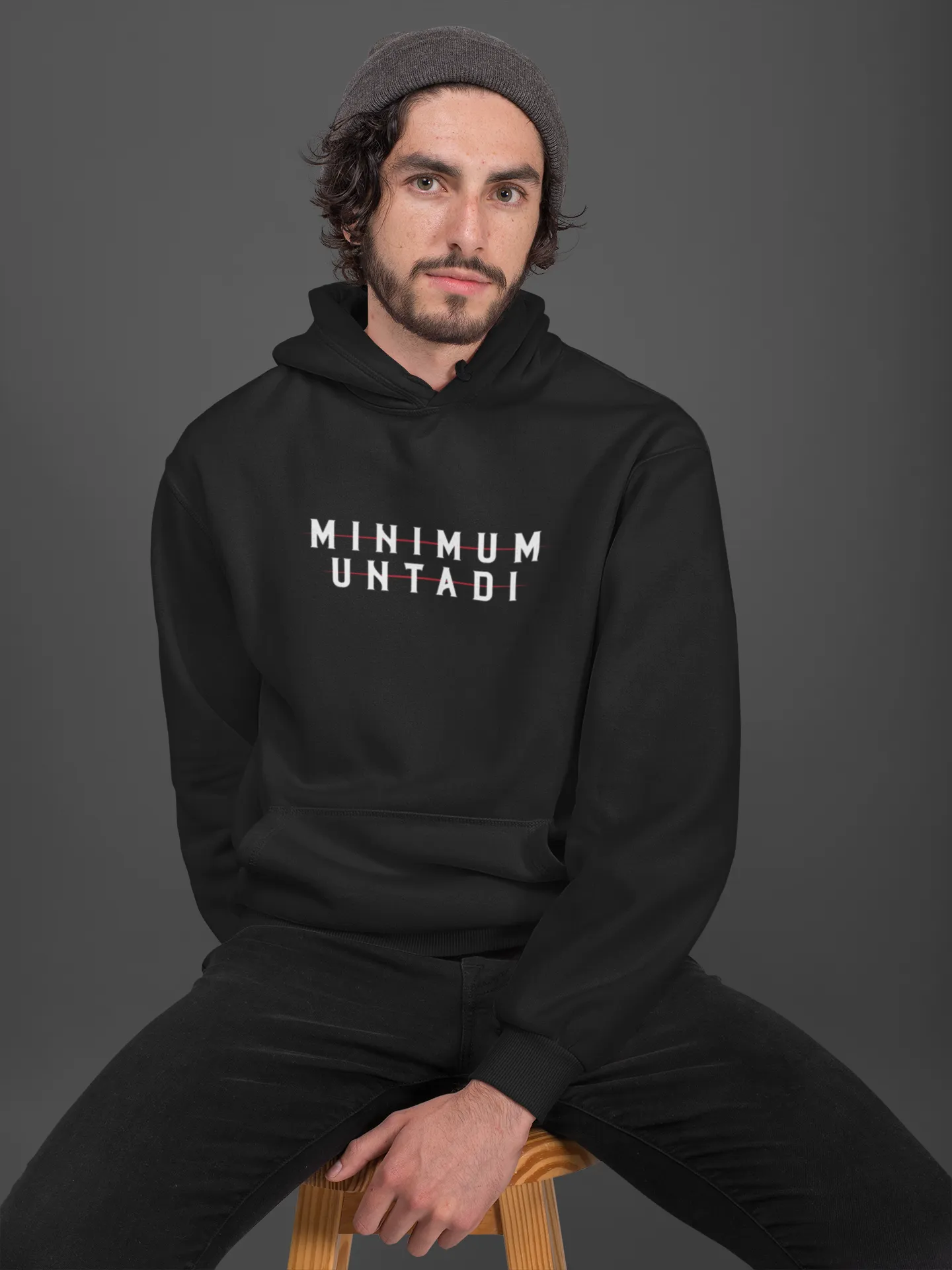 Minimum Untadi Unisex Hoodie Black