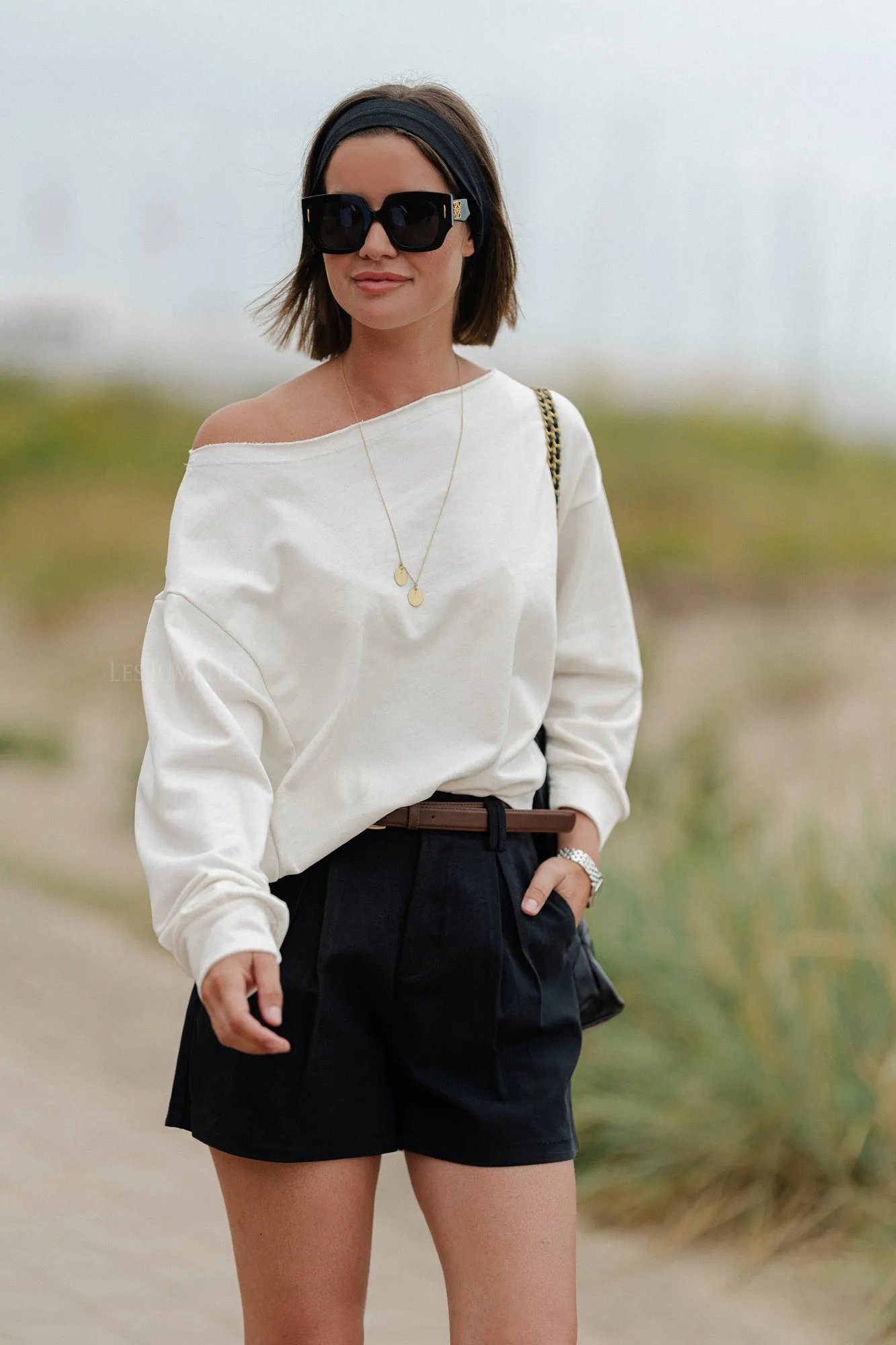 Olga off shoulder sweater ecru