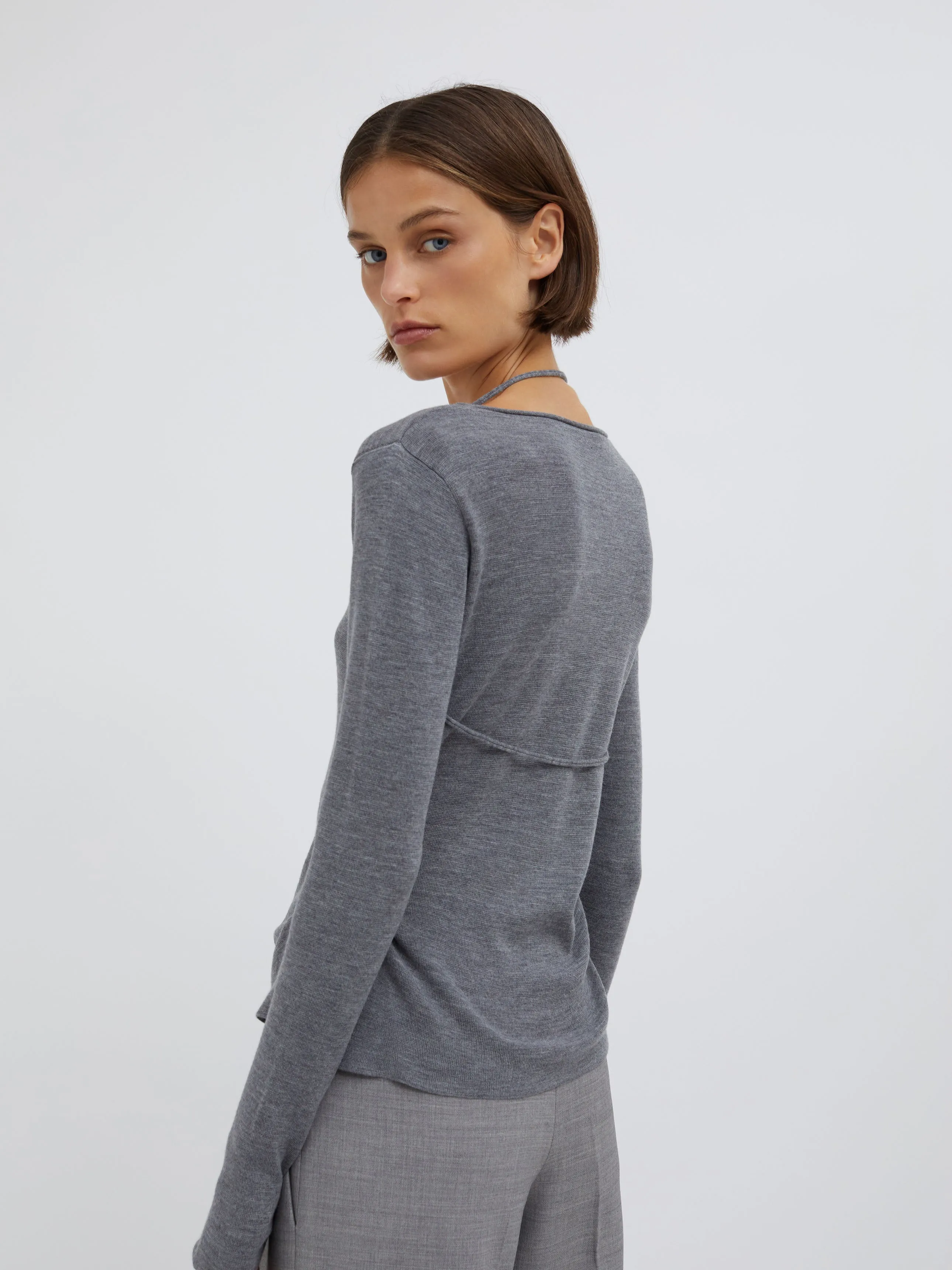 Open Twist Knitted Long Sleeve Top