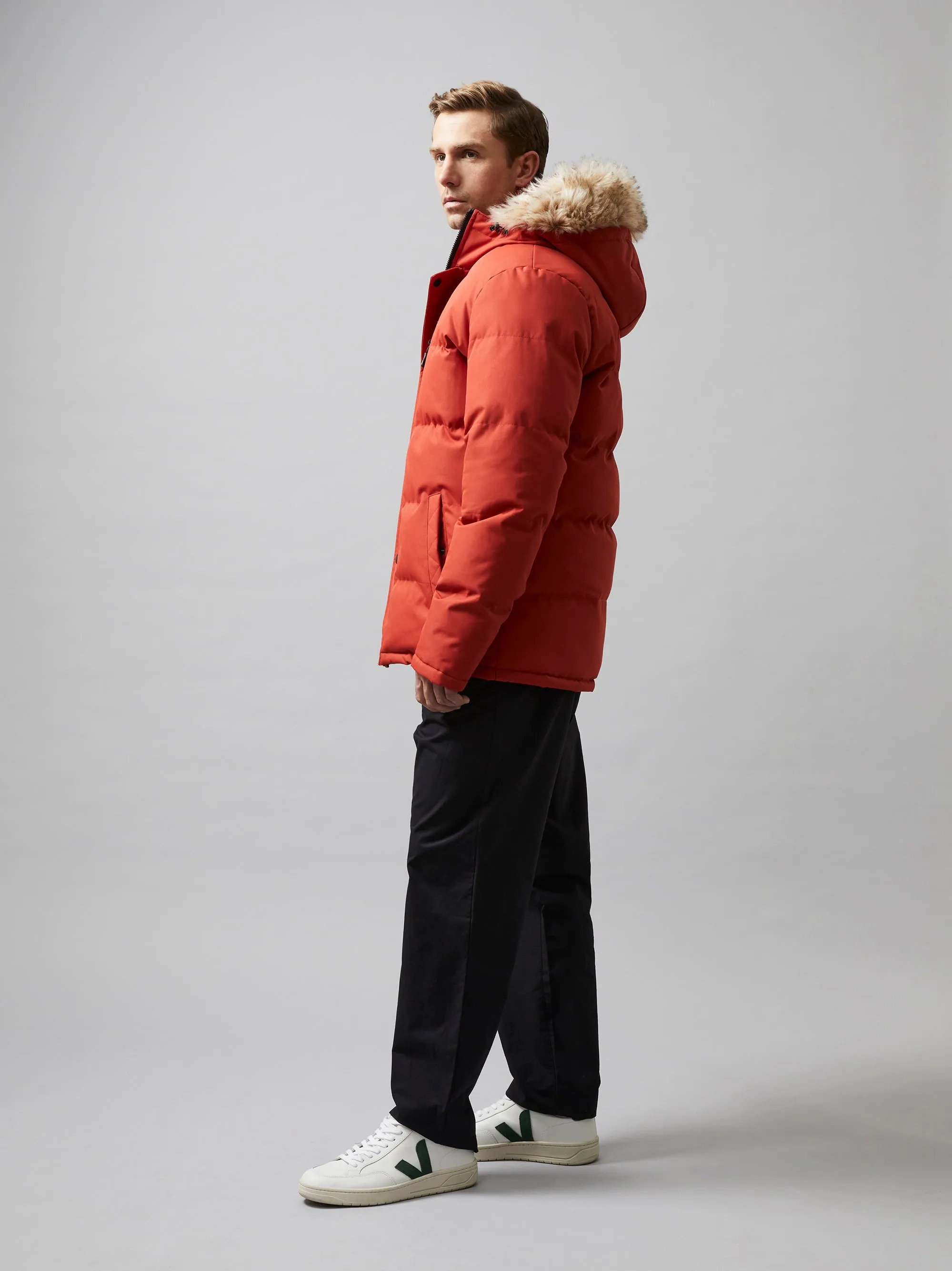 Padded Mid Length Parka Coat