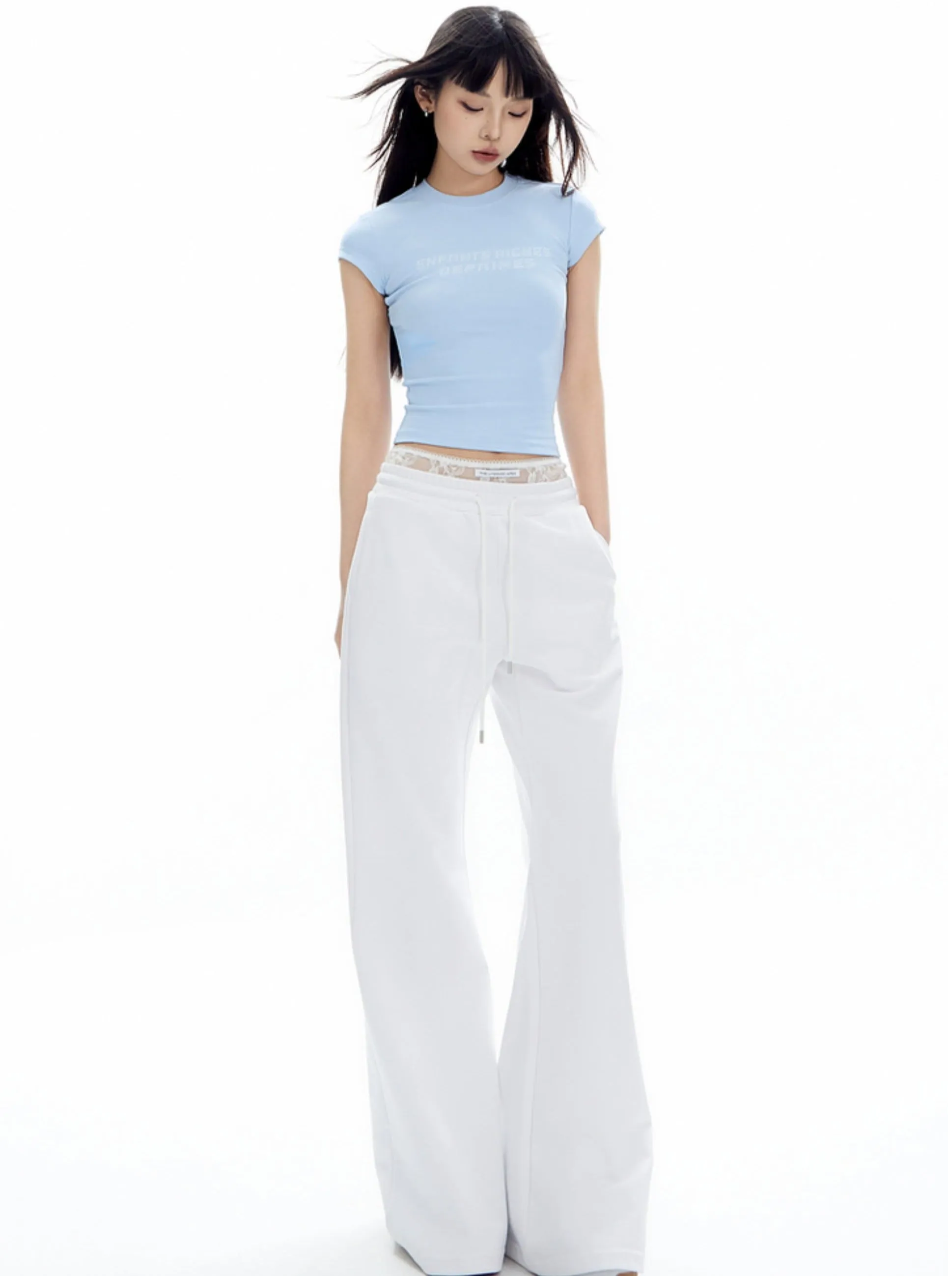 Pastel Blue Logo Crop Tee