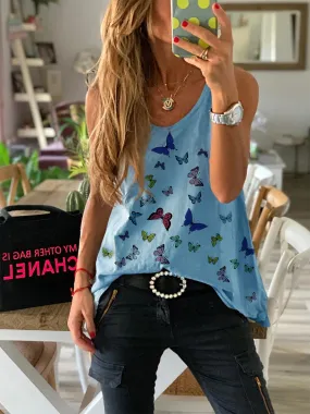 Printed Sleeveless T-Shirt