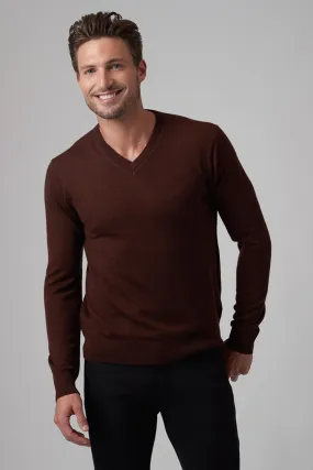 Raffi The Bronson Extra Fine Merino Wool V-Neck HWC19391 | Cognac