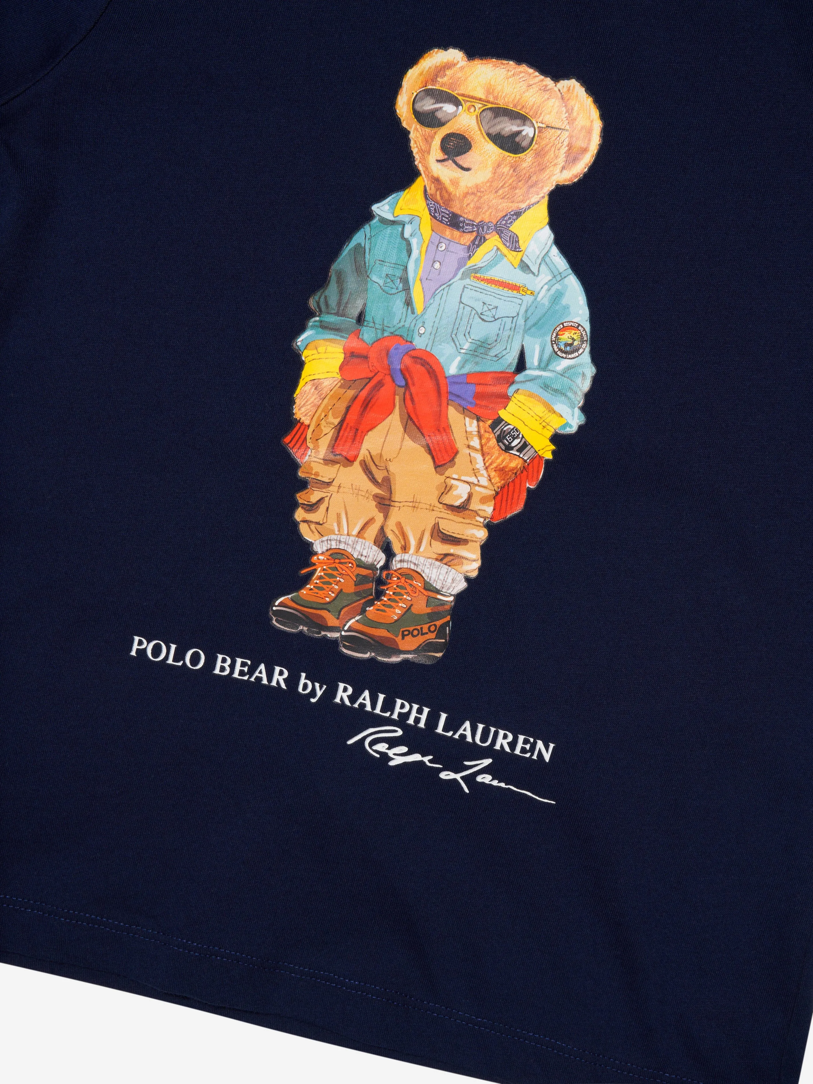 Ralph Lauren Boys Bear T-Shirt in Navy