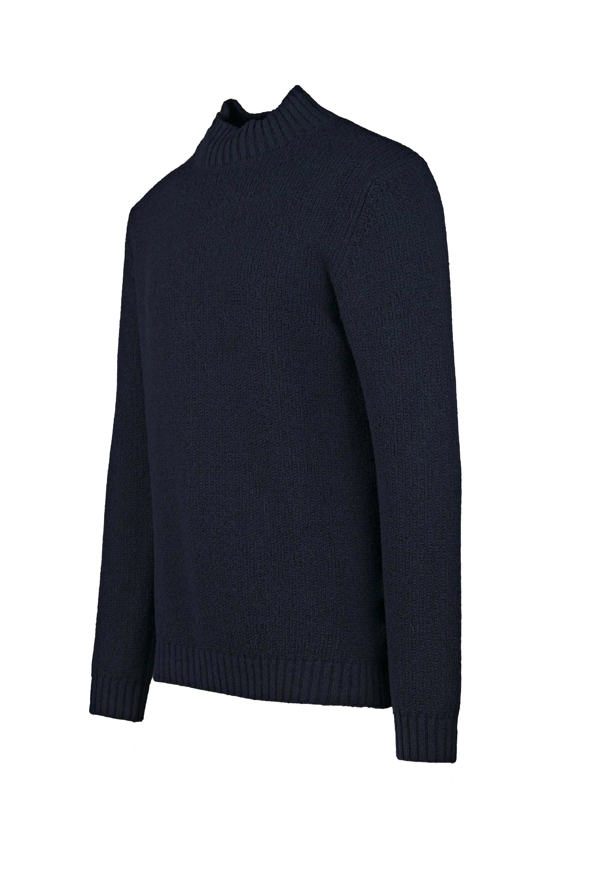 Ribbed Half-Neck Sweater