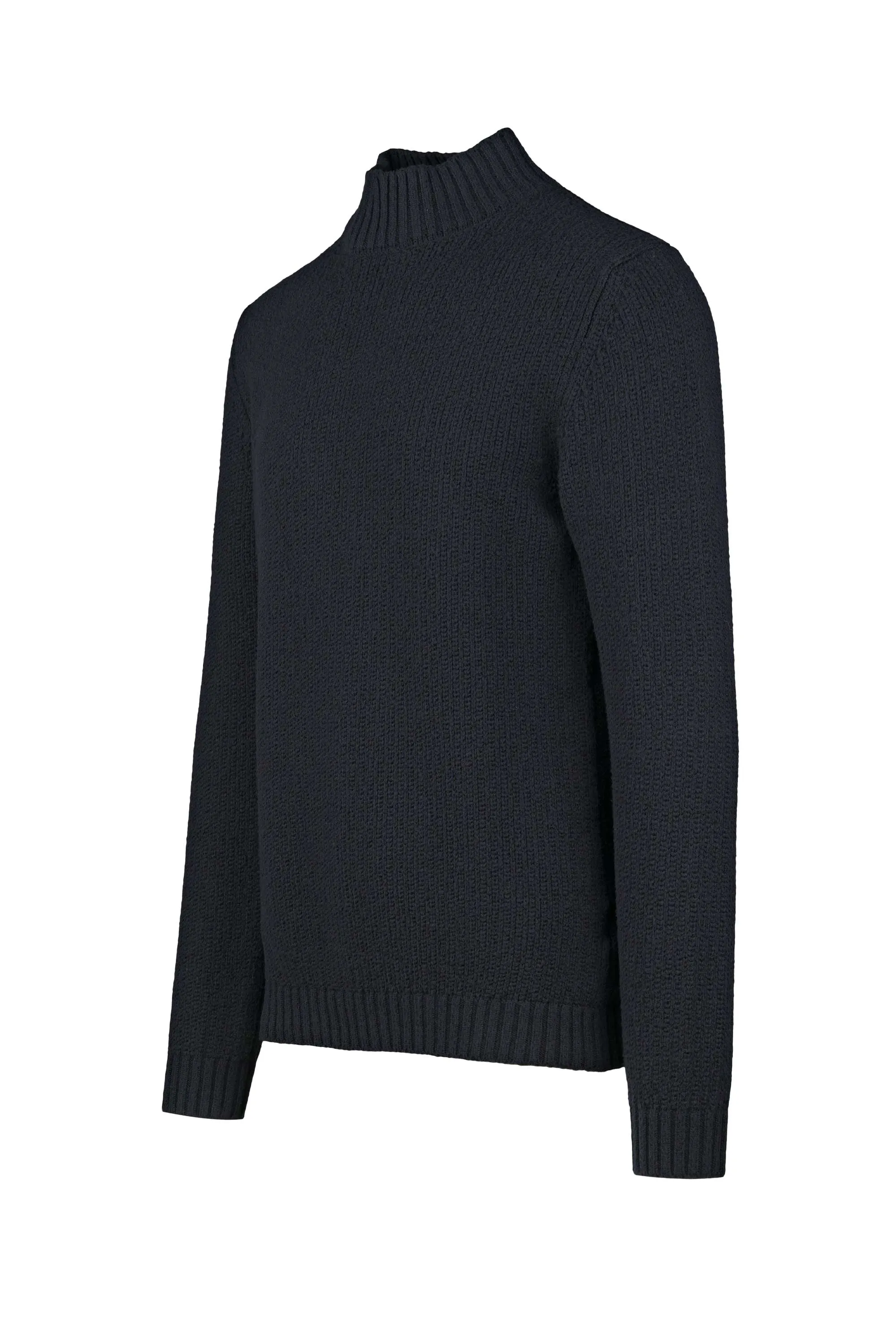 Ribbed Half-Neck Sweater