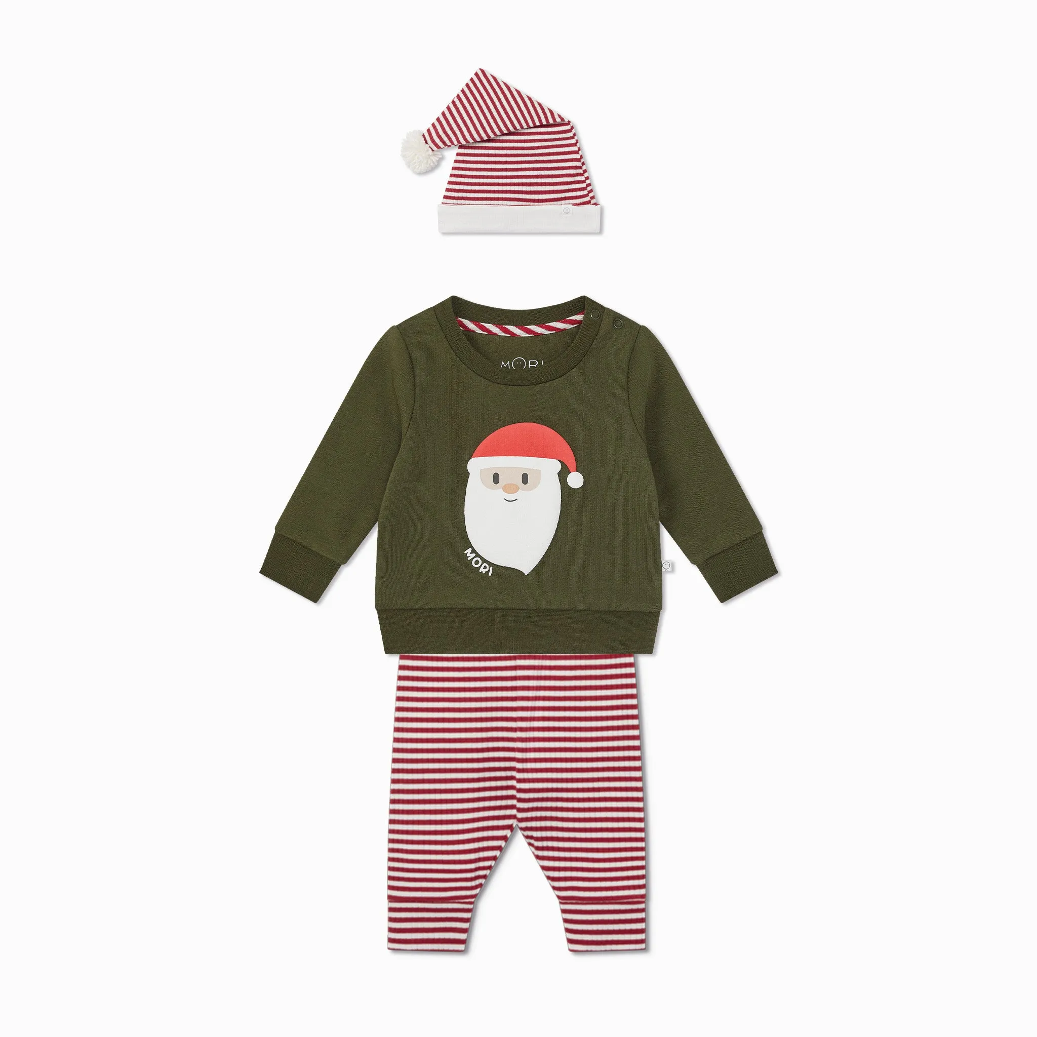 Santa Sweater, Ribbed Leggings & Elf Hat