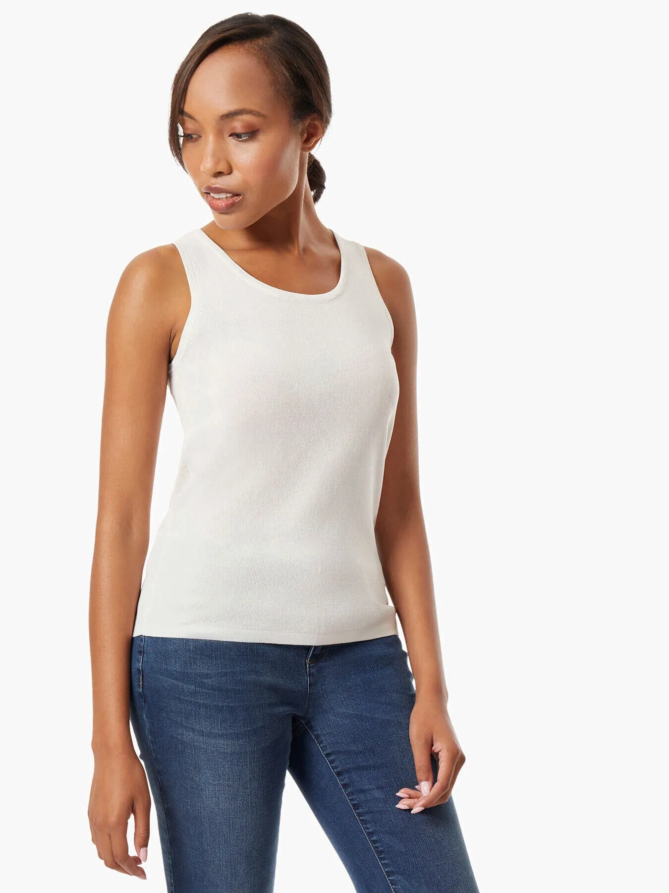 Scoop Neck Knit Tank Top