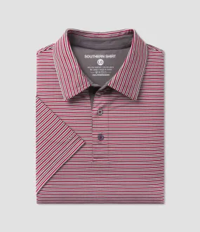 Scoreboard Stripe Polo - Red Coal