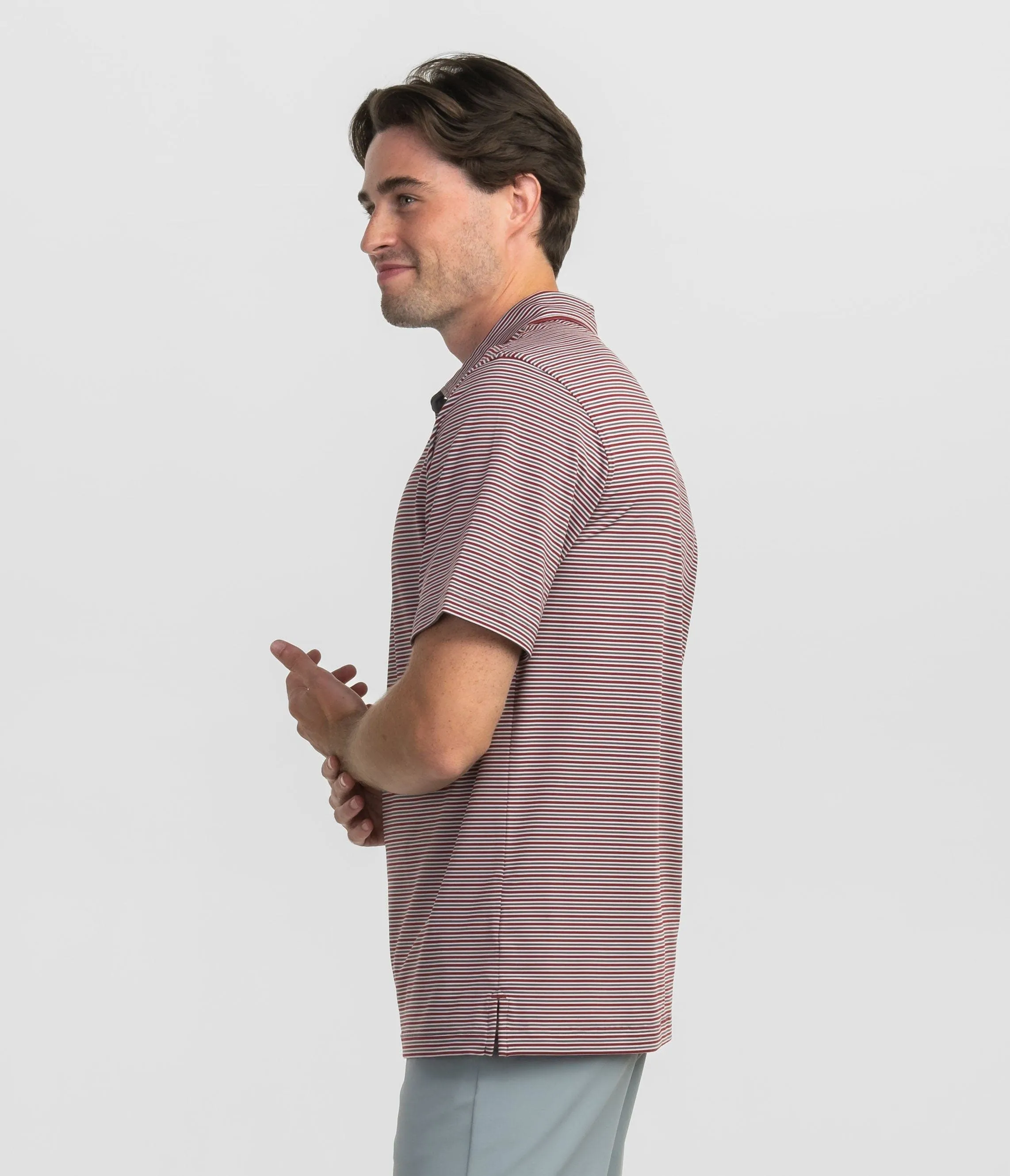 Scoreboard Stripe Polo - Red Coal