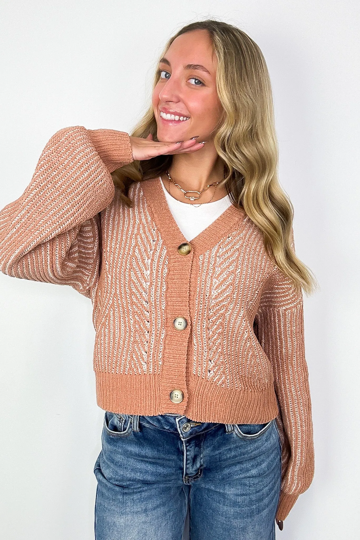 Signature Sunday Two Tone Button Down Cardigan