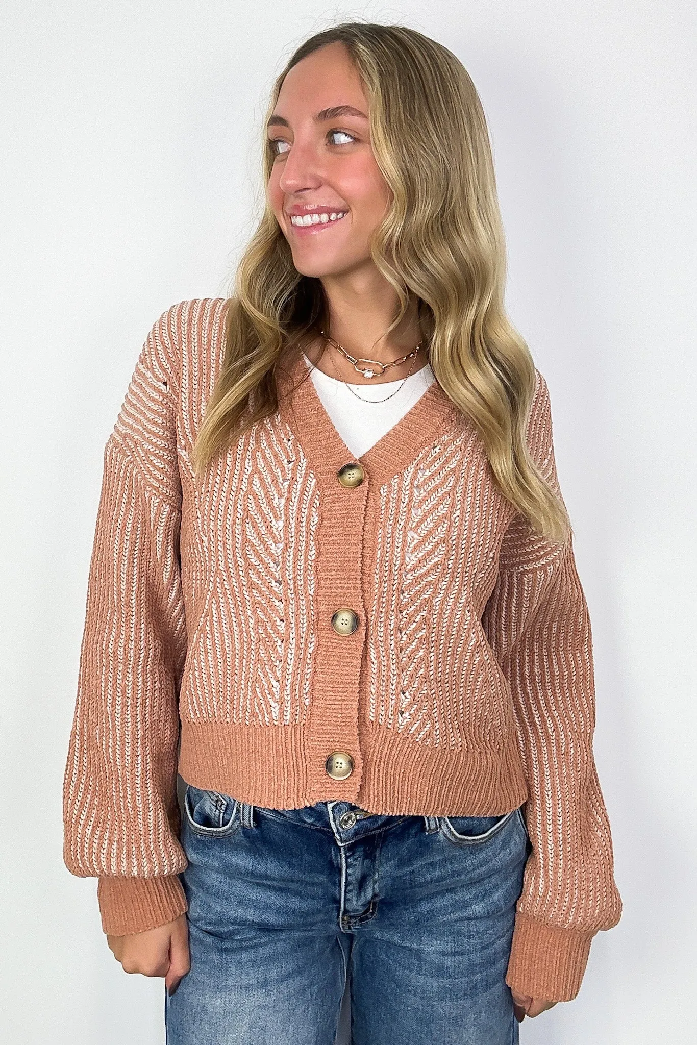 Signature Sunday Two Tone Button Down Cardigan