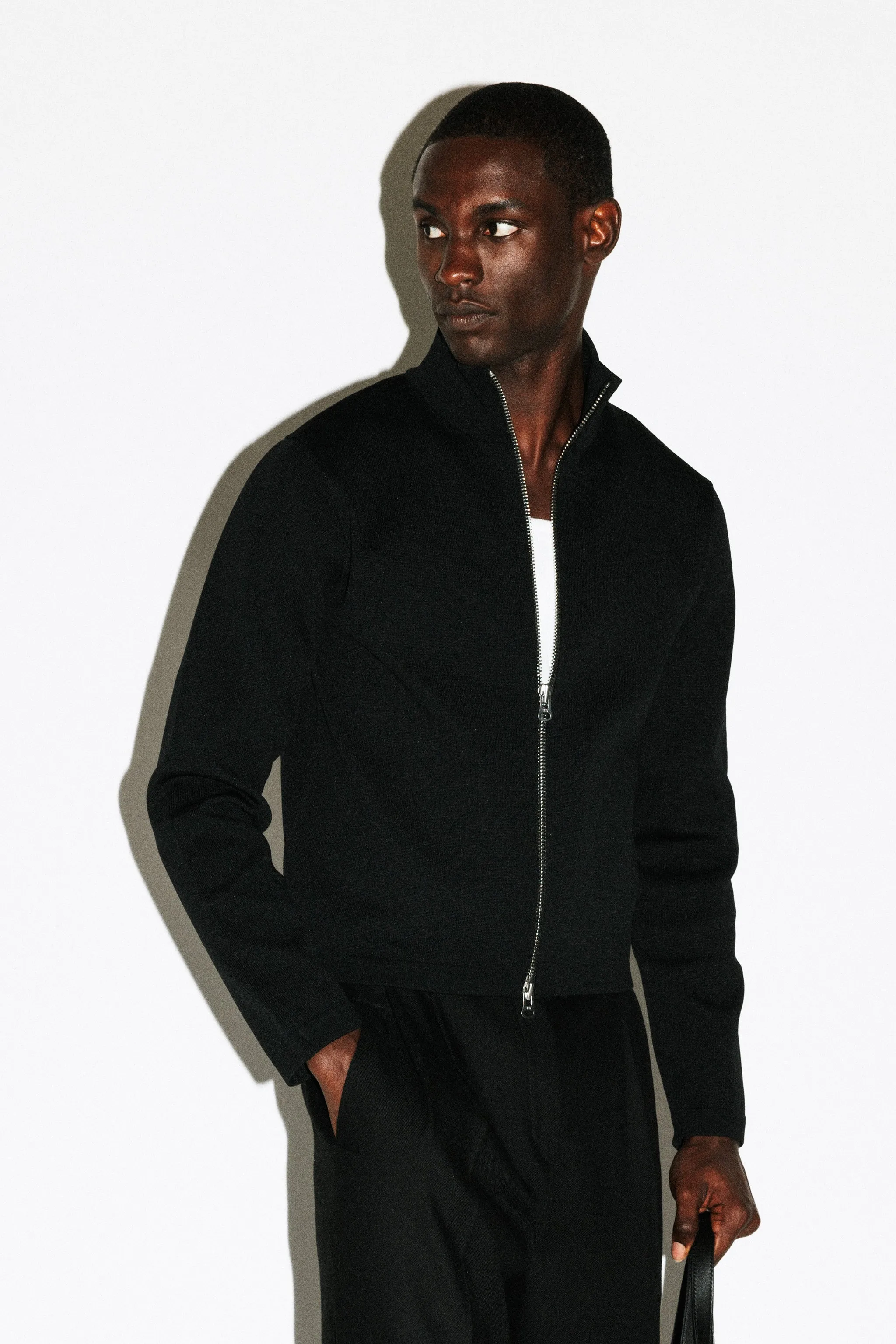 Silverado Slim Zip Cardigan  |  Black