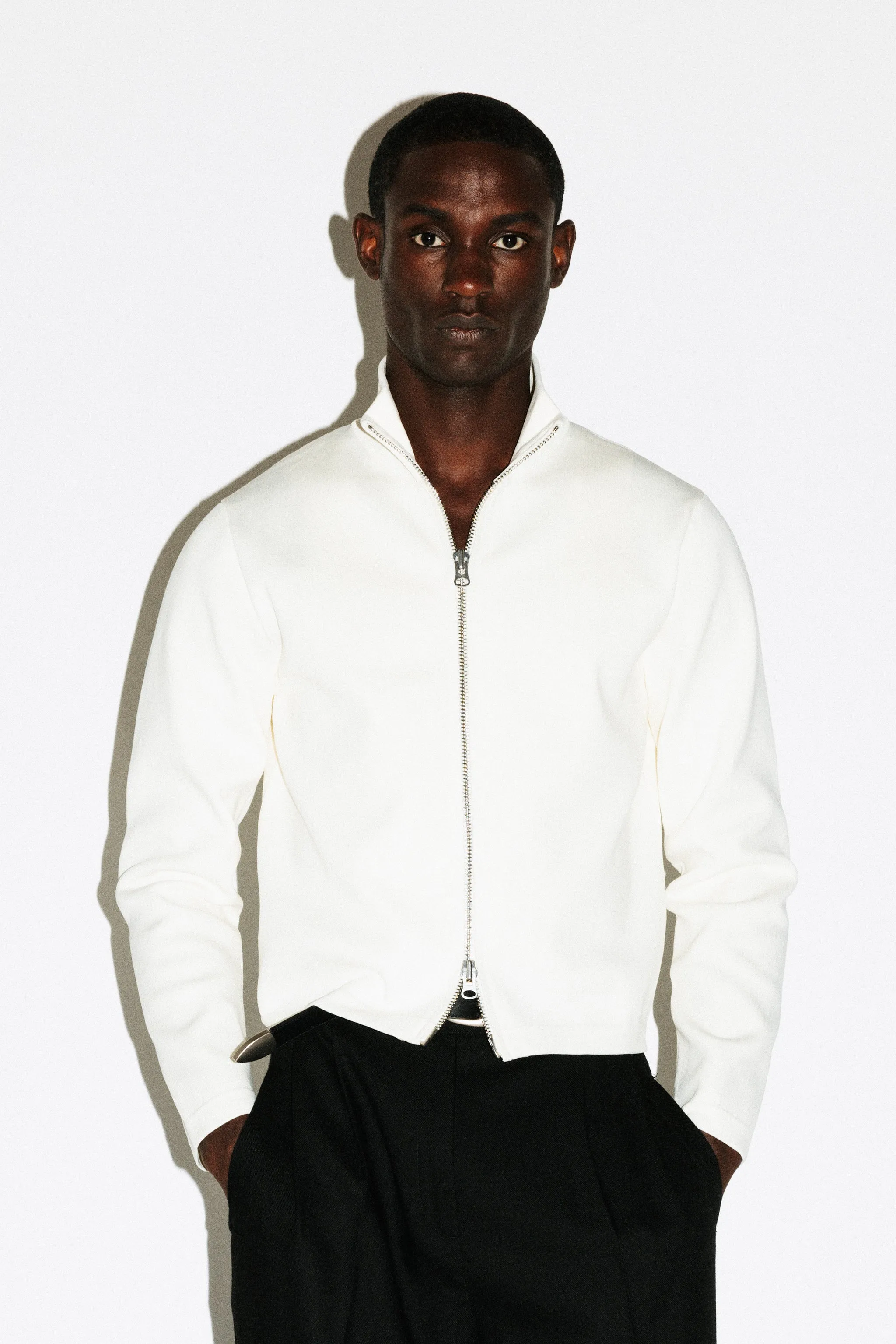 Silverado Slim Zip Cardigan  |  Bone