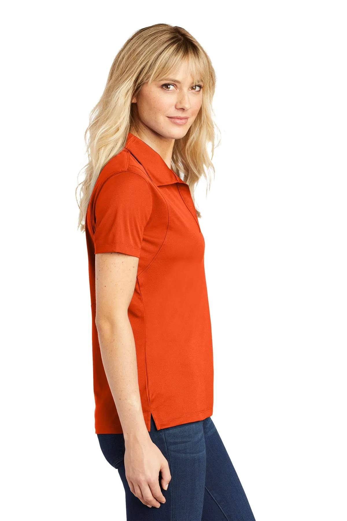 Sport-Tek Ladies Micropique Branded Sport-Wick Polos, Deep Orange