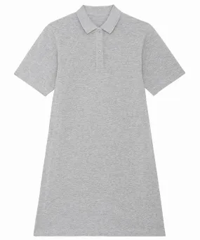 Stella Paiger womens piqu polo dress (STDW162) | Heather Grey