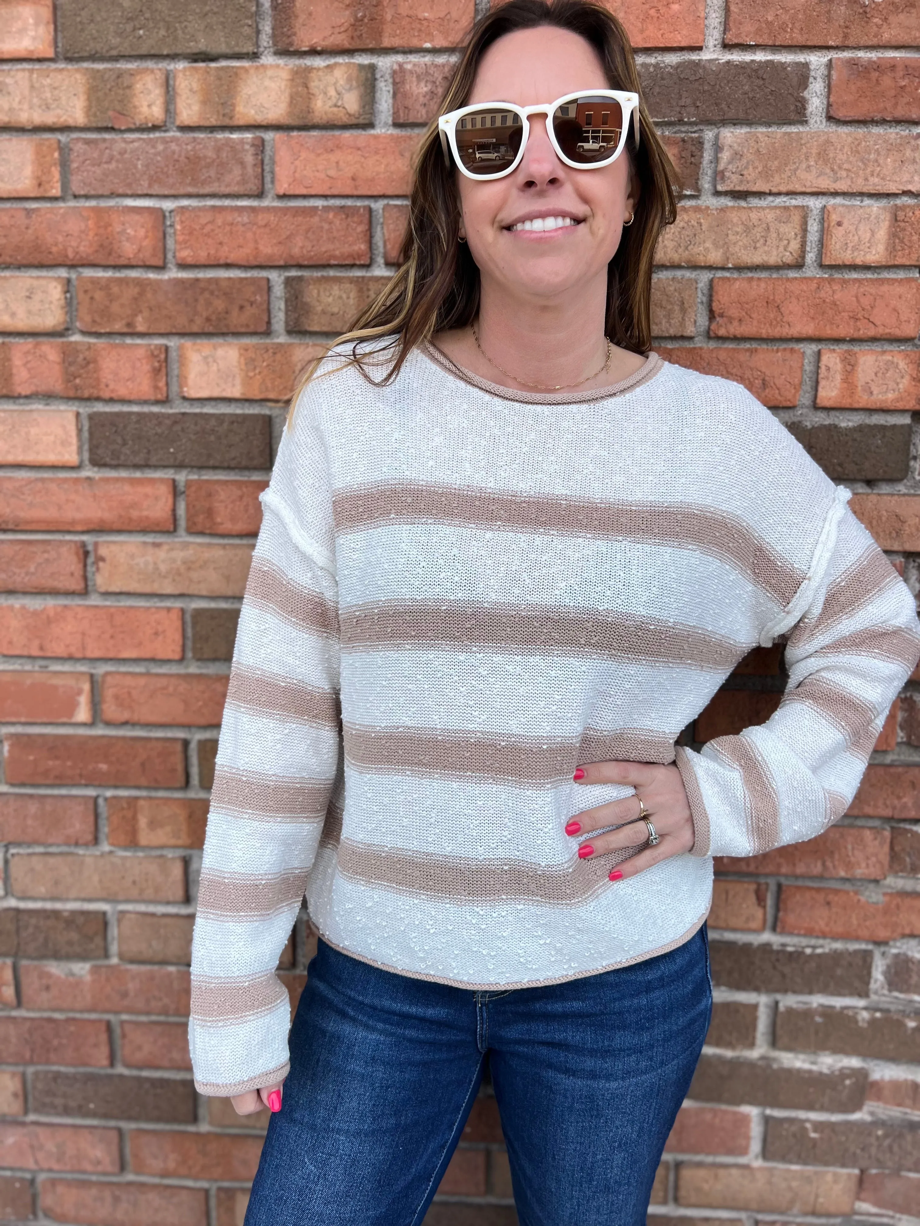 Striped Lightweight Pullover Sweater