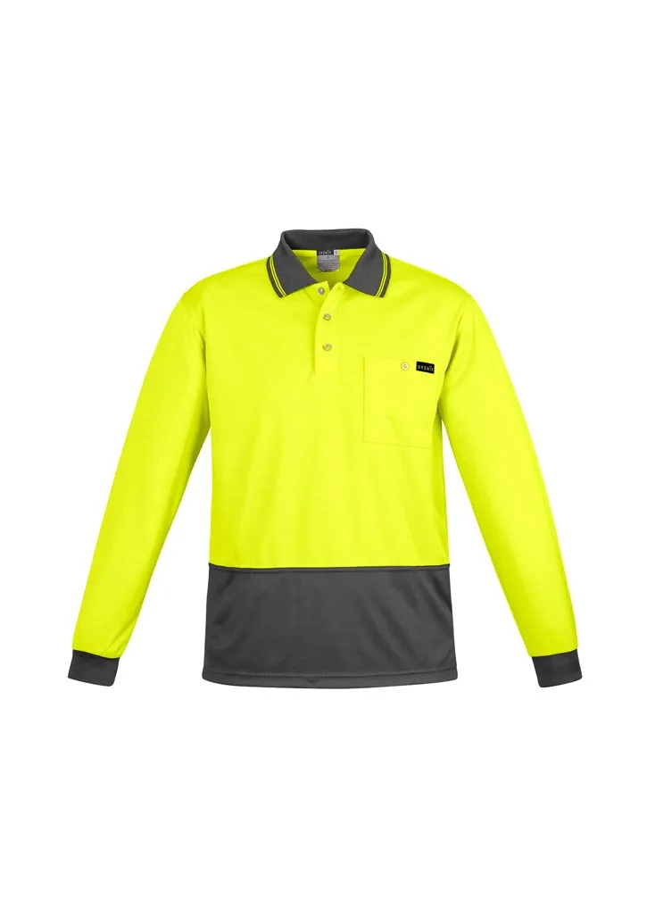 Syzmik Mens Hi Vis Comfort Back Long Sleeve Polo (ZH410)