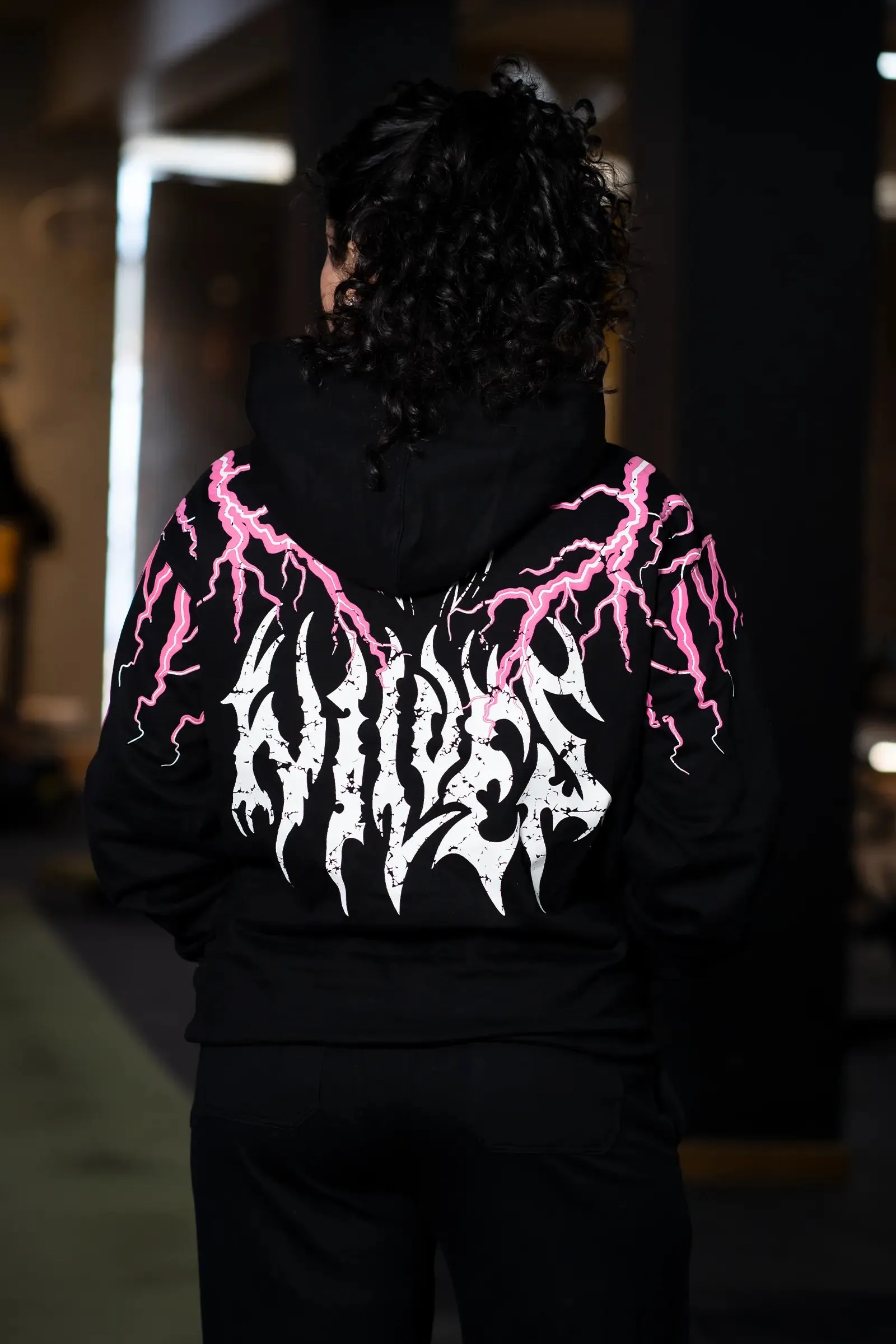 THUNDER STORM HOODIE (BLACK PINK)