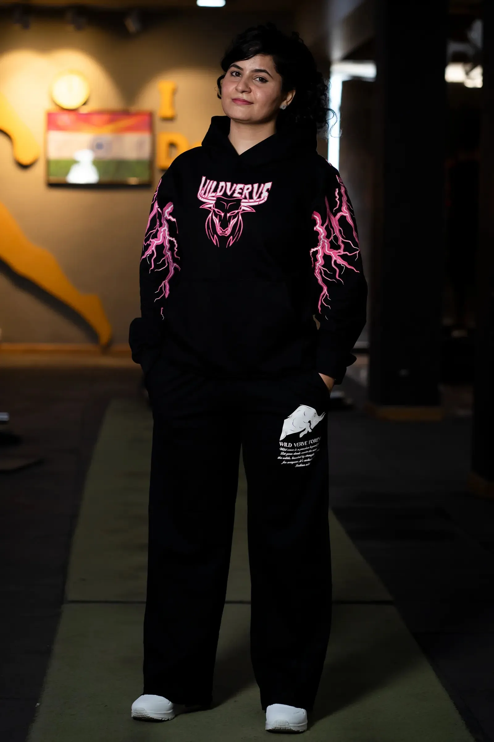 THUNDER STORM HOODIE (BLACK PINK)