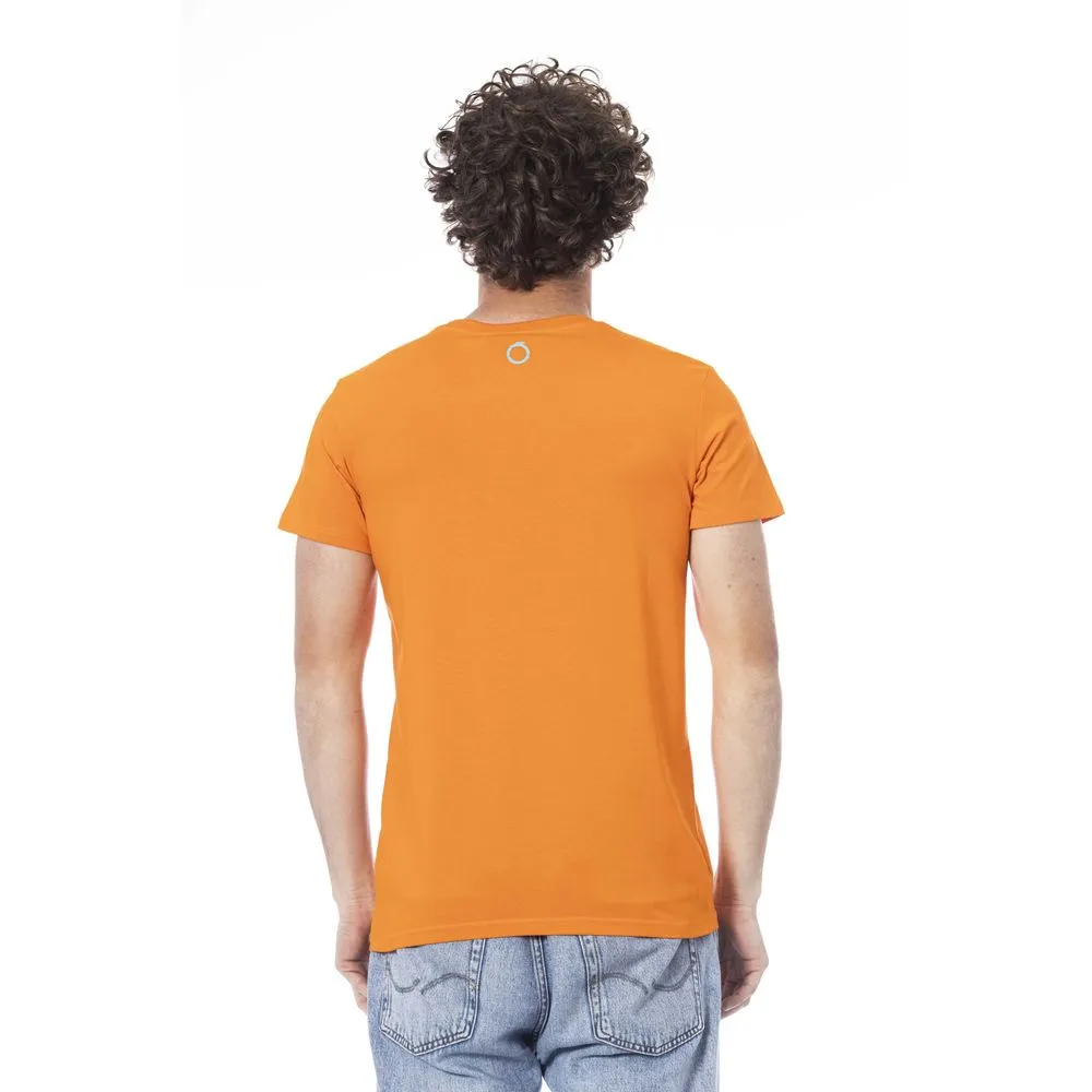 Trussardi Beachwear Orange Cotton Men T-Shirt