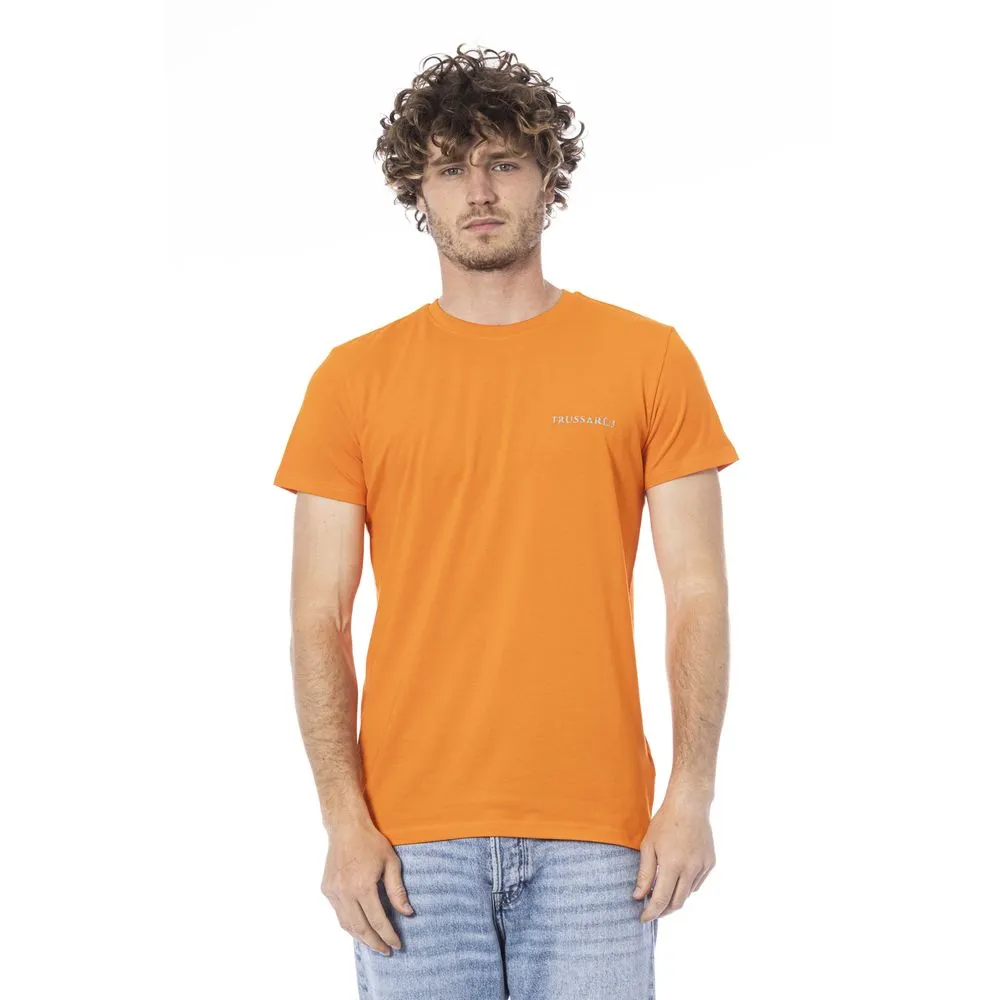 Trussardi Beachwear Orange Cotton Men T-Shirt