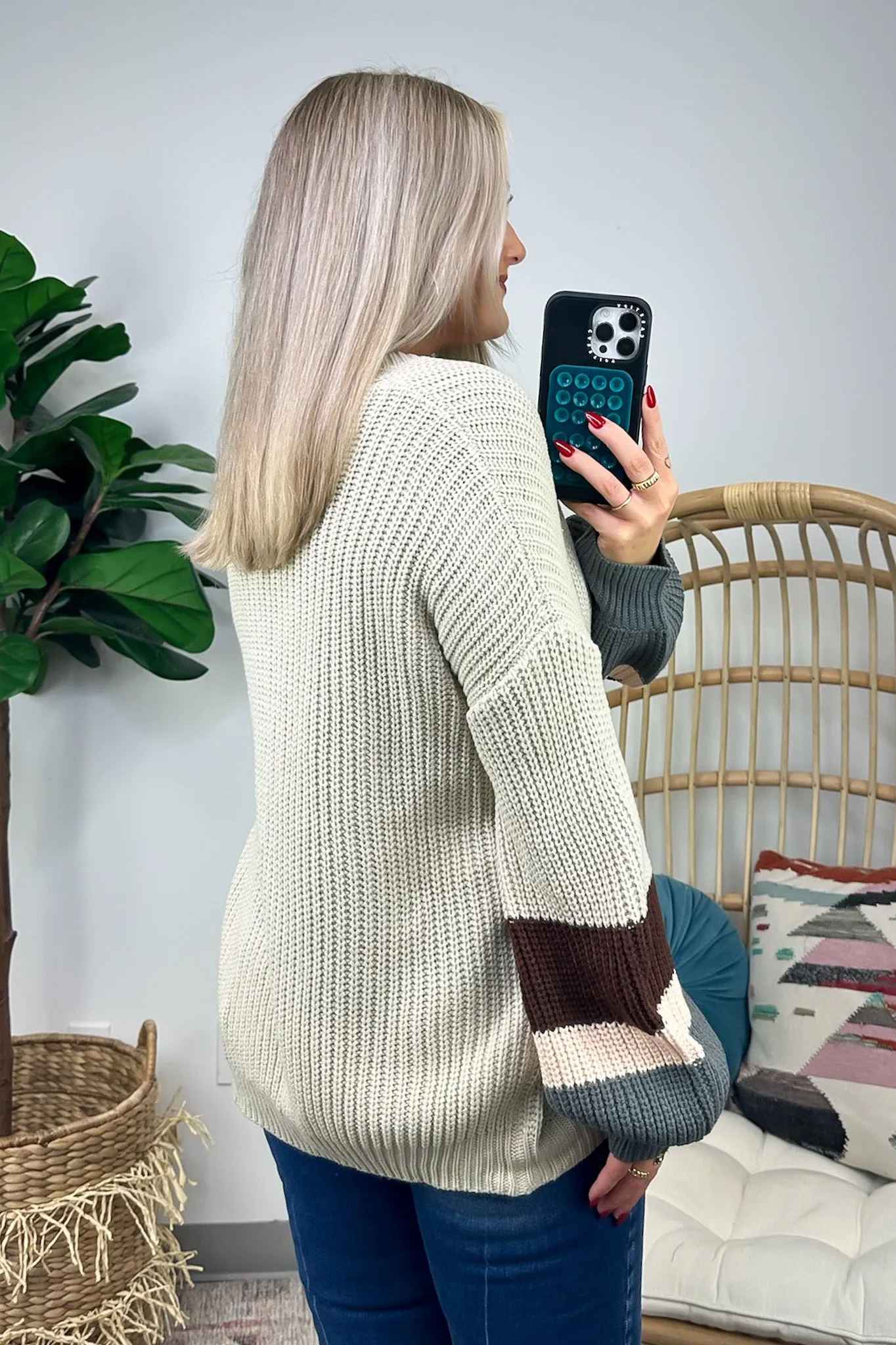 Velaris Color Block Puff Sleeve Sweater - FINAL SALE