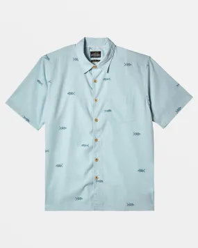 Waterman Full House Short Sleeve Shirt - Sterling Blue Blockhead