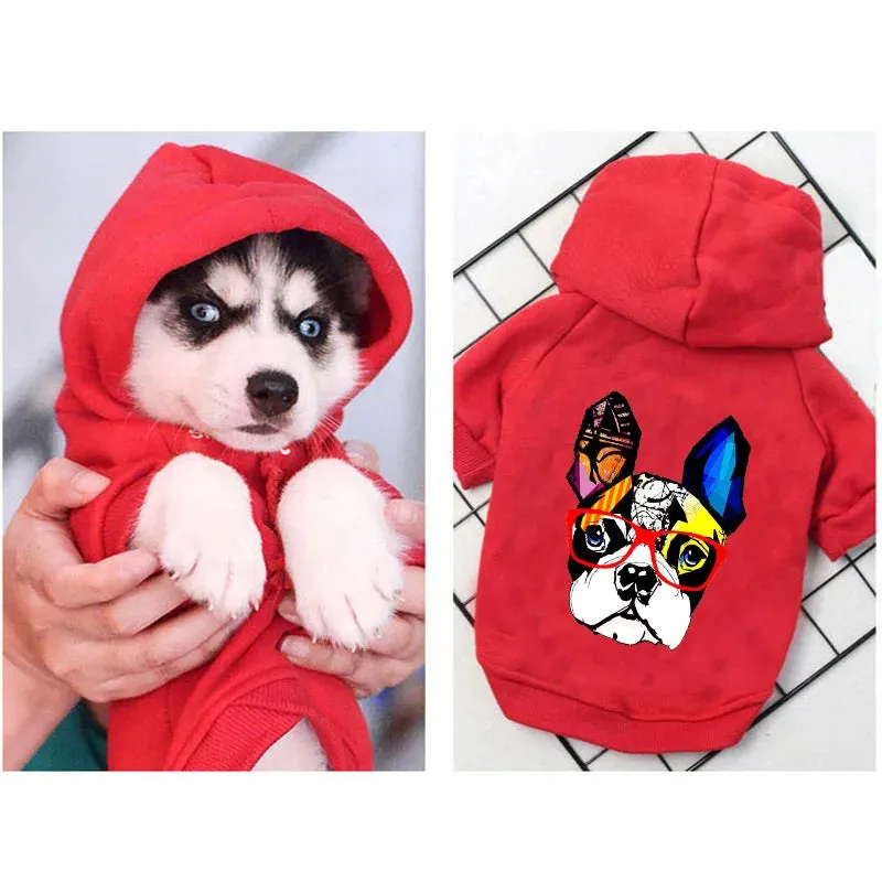 Winter Warm Dog Hoodies - Cozy Pet Clothes for Small to Medium Dogs and Cats