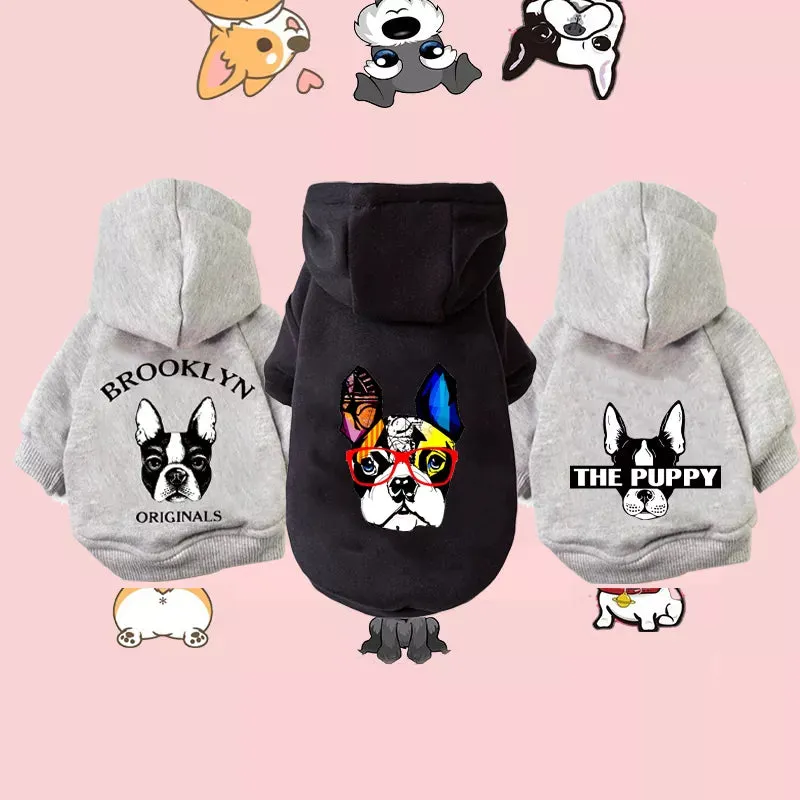 Winter Warm Dog Hoodies - Cozy Pet Clothes for Small to Medium Dogs and Cats