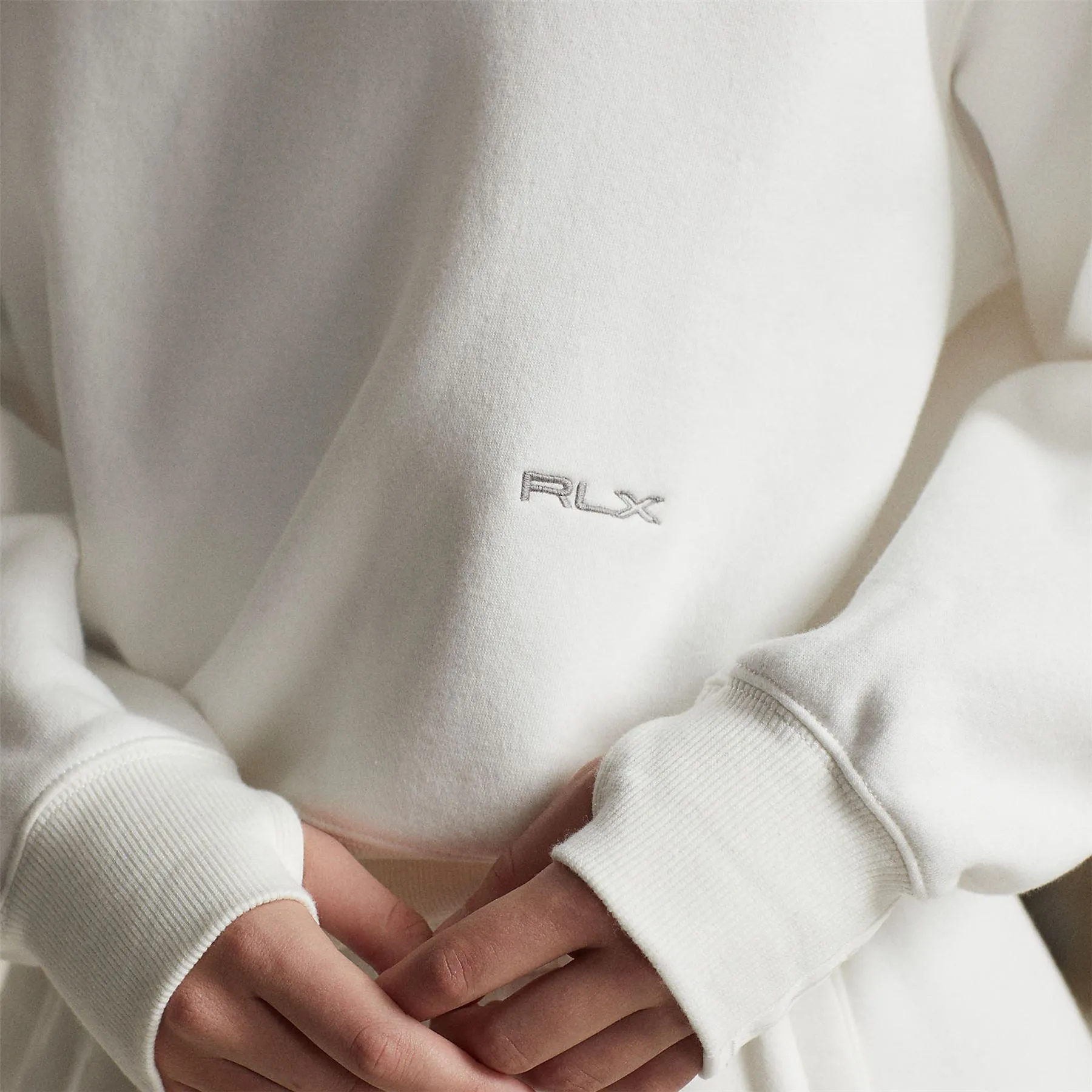 Womens Fleece Crewneck Paper White - SS24